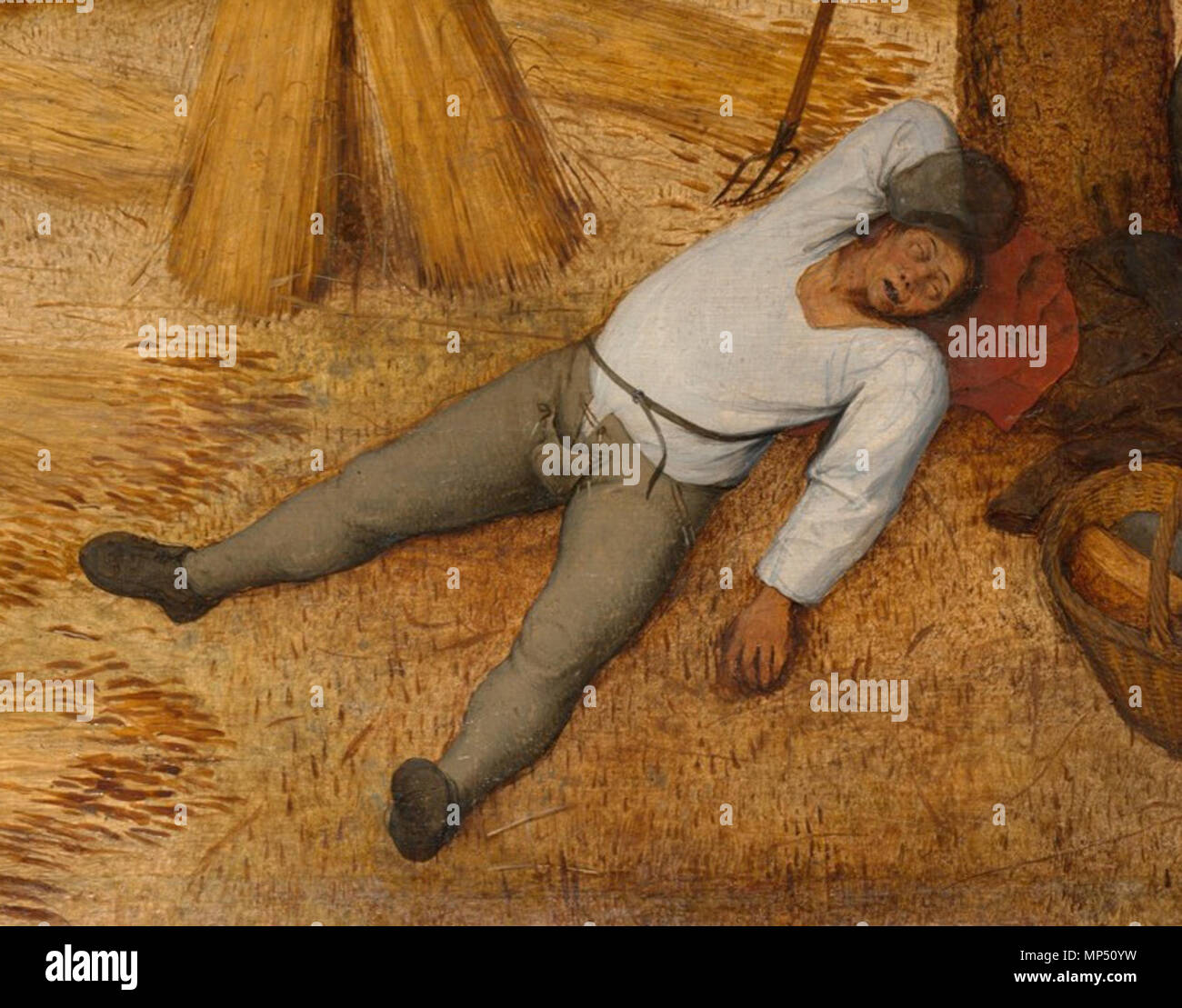 Die Erntemaschinen. Englisch: Pieter Brueghel der Ältere - die Erntemaschinen (Detail). 1565. Pieter Brueghel der Ältere (ca. 1520/1525-1569) 989 Pieter Bruegel de Oude-De graanoogst Detail2 Stockfoto