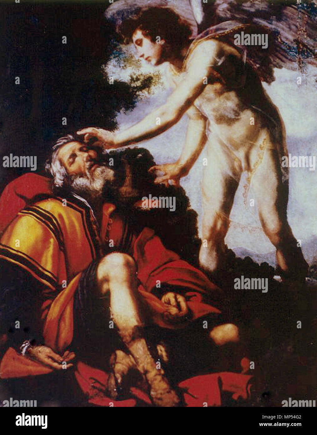 Elia geweckt und durch einen Engel in der Wüste von 1625 bis 1635 gefüttert. 688 Jacopo Vignali - Elias despertado e nutrido por um rheinau Keine deserto Stockfoto