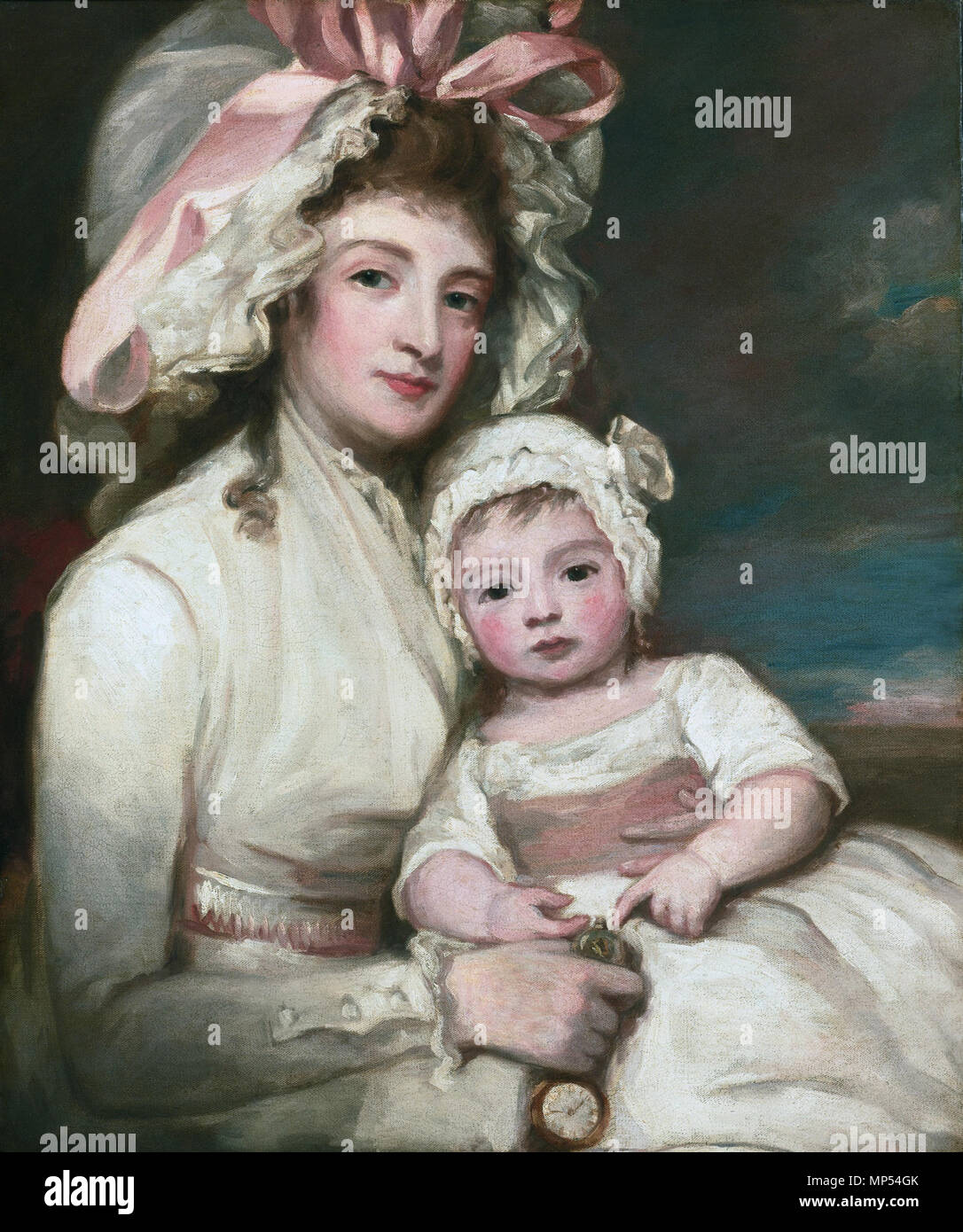 Frau Henry Ainslie mit Ihrem Kind * Öl auf Leinwand * 76,2 x 63,5 cm Frau Henry Ainslie mit Kind, von George Romney 908 Frau Henry Ainslie mit Kind, von George Romney Stockfoto