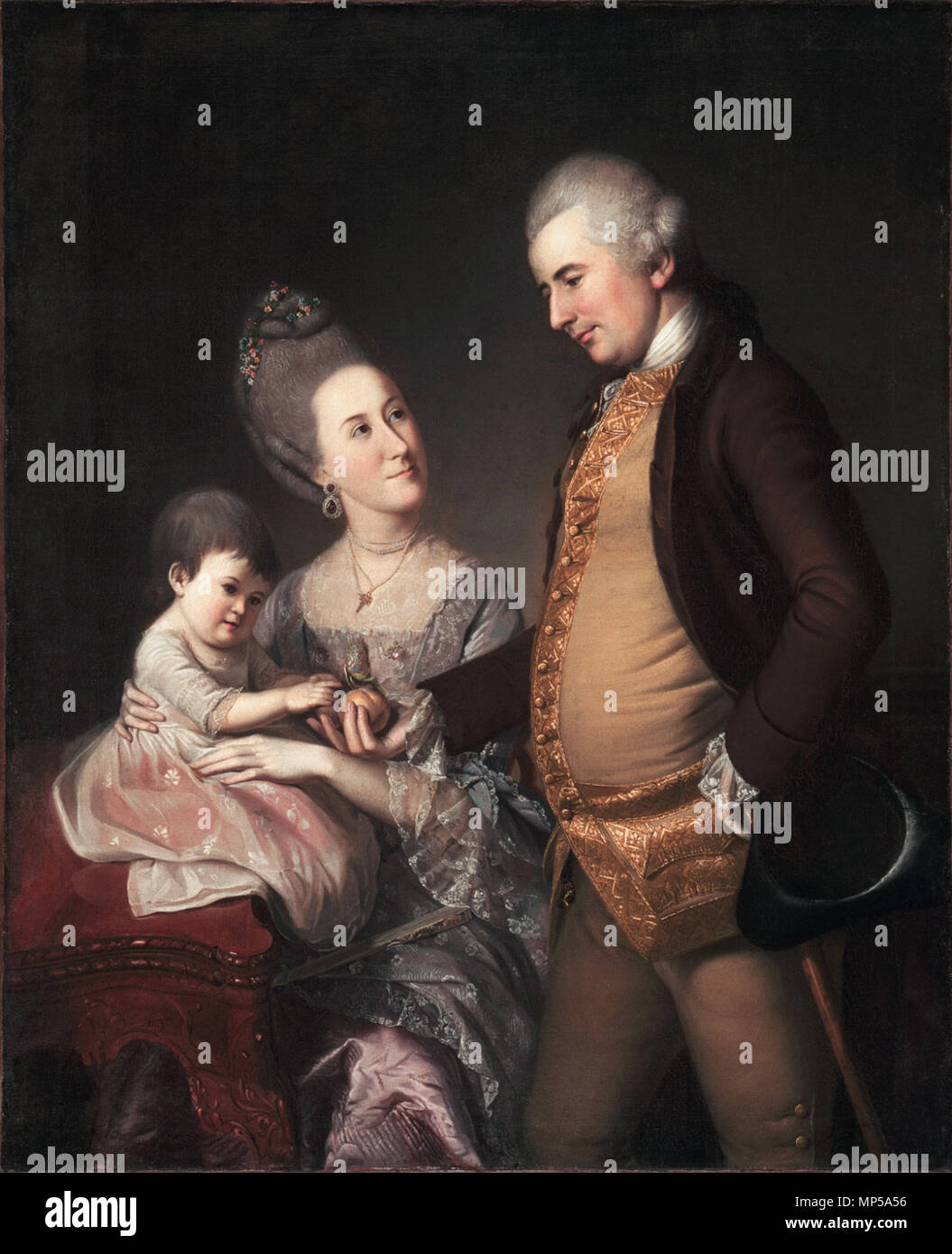 John und Elizabeth Lloyd Cadwalader und ihre Tochter Anne * Öl auf Leinwand * 128,3 x 104,8 cm * 1772 John und Elizabeth Lloyd Cadwalader und ihre Tochter Anne, um 730 John und Elizabeth Lloyd Cadwalader und ihre Tochter Anne, von Charles Willson Peale (1741-1827) Stockfoto