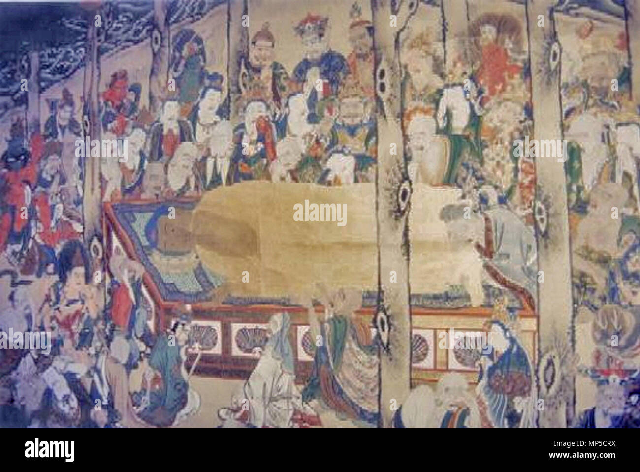 . Englisch: Nirvana Malerei, Tokuzoji, Saijo, Ehima, Japan 日本語: 涅槃像及び両界曼荼羅. Edo periode (-1868). Anonyme Edo-zeit Artist 930 Nirvana Malerei (Tokuzoji Saijo) Stockfoto