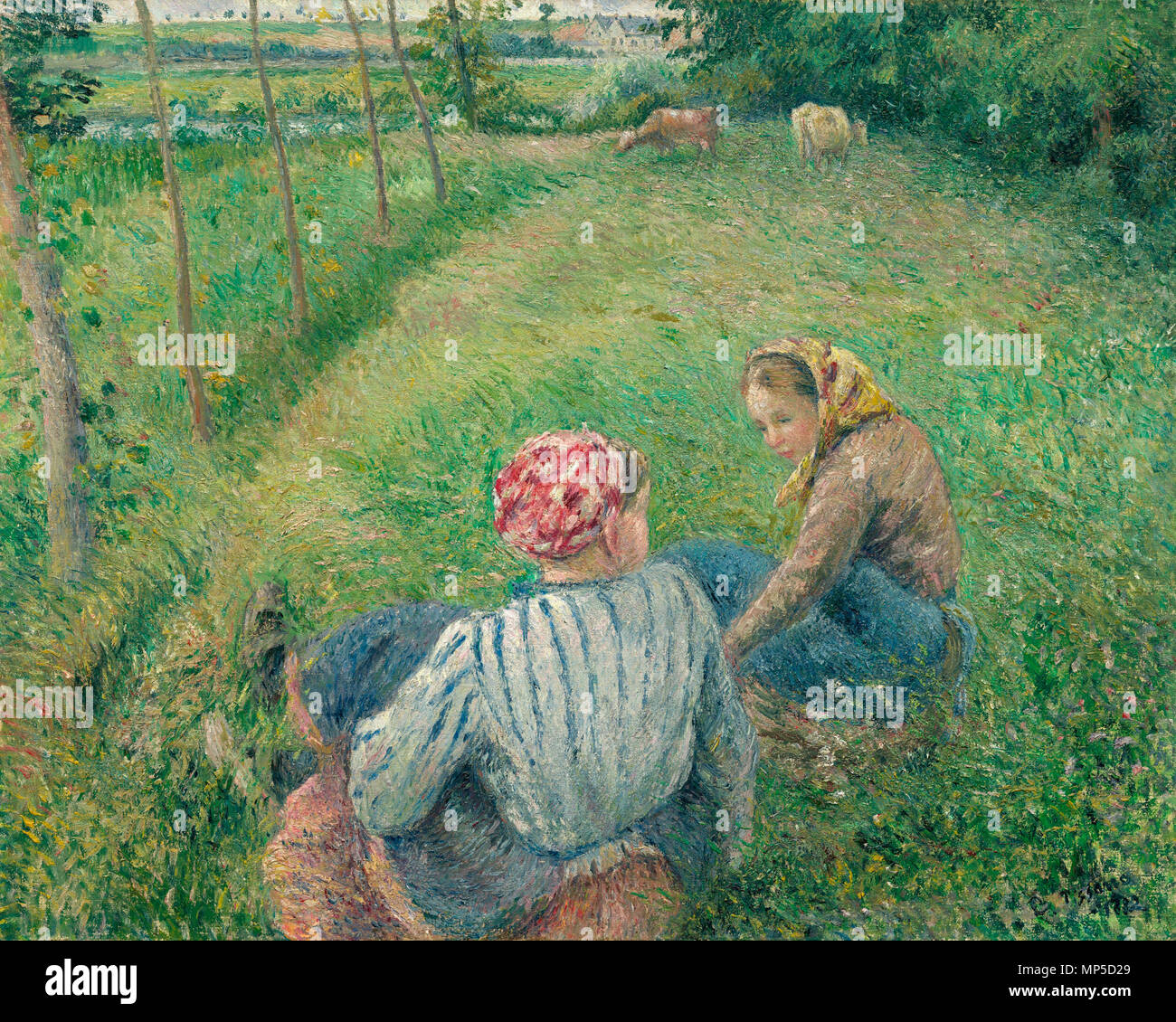 Camille Pissarro (Französisch, 1830-1903), junge Bauern Mädchen in die Felder in der Nähe von Pontoise, 1882, Öl auf Leinwand, Sammlung von Herrn und Frau Paul Mellon 2014.18.42 junge Bauern Mädchen in die Felder in der Nähe von Pontoise 1882. 1007 Camille Pissarro - Les Jeunes Filles de Paysans (1882) Stockfoto