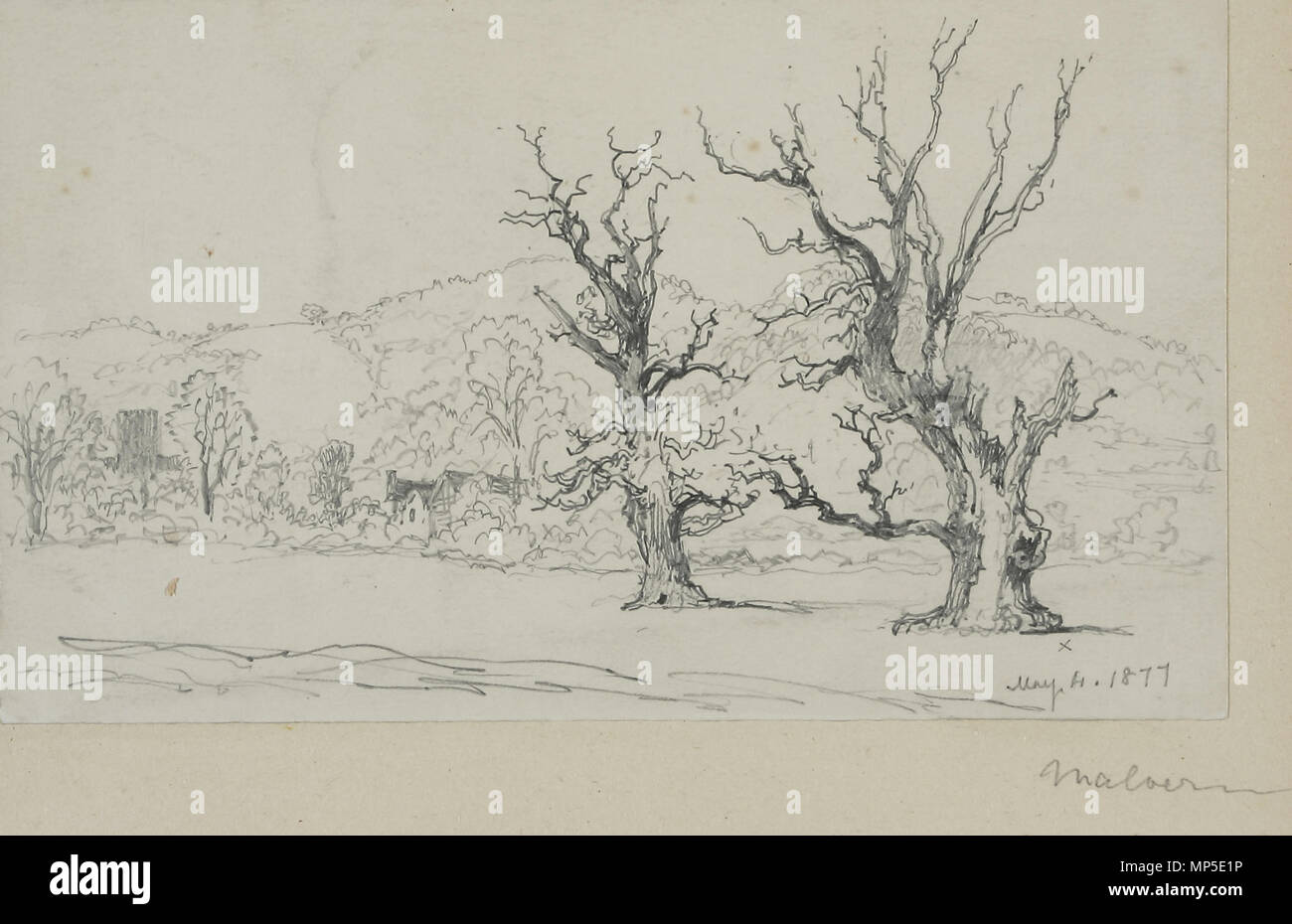 . Englisch: Malvern. Aus den Zeilen Familie Skizzenbuch, in der Sammlung des Royal Birmingham Gesellschaft der Künstler, Birmingham, England. Siehe die Wiederentdeckung der Linien der Familie - Katalog - 2009 Mabbett, Andy Benutzer: Pigsonthewing, ist in den Prozess der Identifizierung und Kategorisierung diese Bilder (Hilfe willkommen). Dieser Absatz wird einmal entfernt werden, die für dieses Bild gemacht. 4. Mai 1877. Mitglieder der Familie tbc 812 Linien Familie Skizzenbuch - Disc 1 026-Malvern Stockfoto