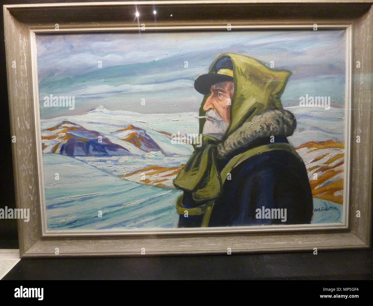 . Français: Portrait du Kommandant Jean-Baptiste Charcot, Etoile de Antarctique, par l'artiste René-Yves Creston. 24 August 2014, 22:09:12. 1016 Portrait du Kommandant Jean-Baptiste Charcot Stockfoto