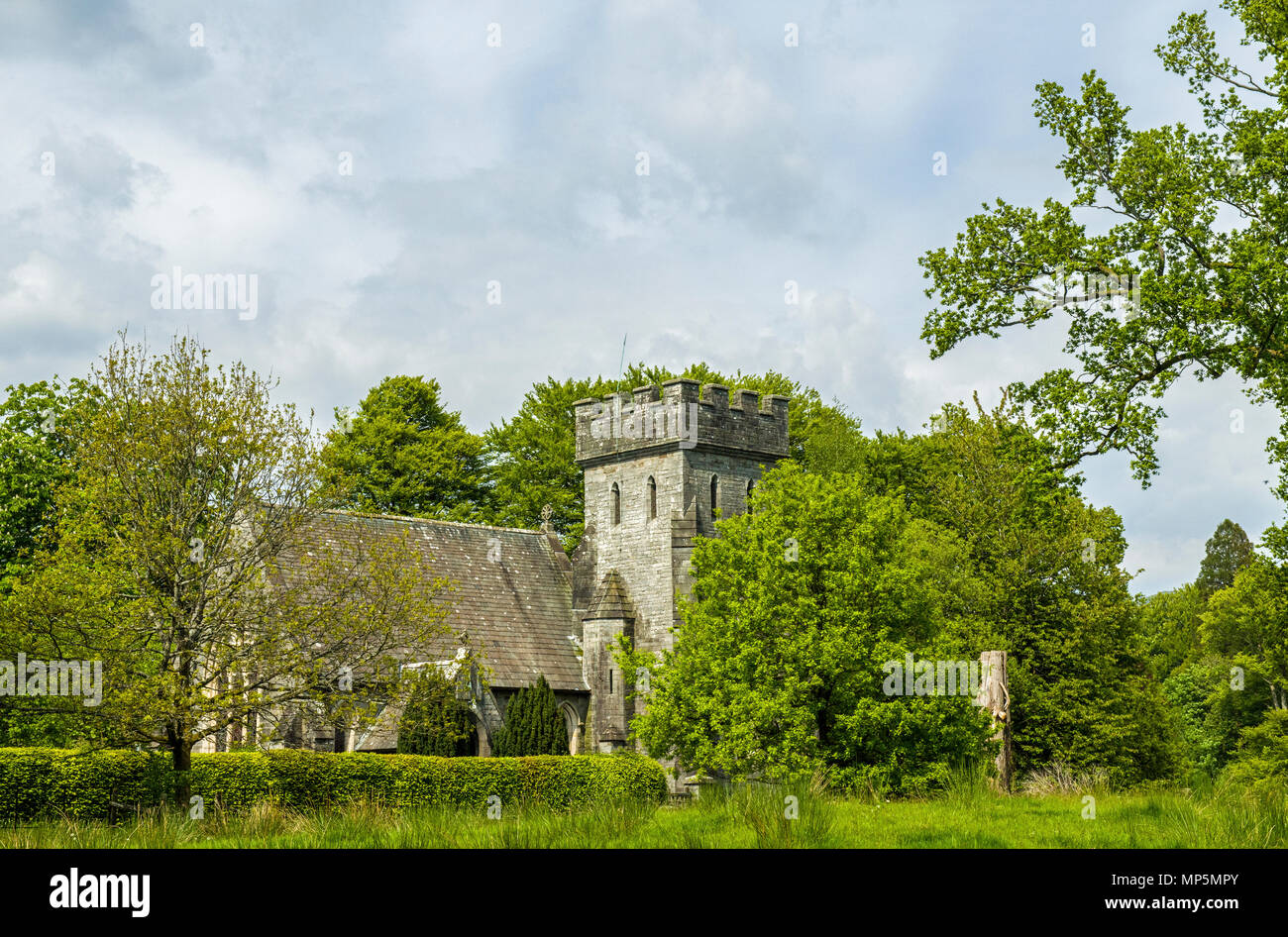 St Margarets Kirche bei niedrigen Wray in Claife, Nationalpark Lake District, Cumbria. Stockfoto