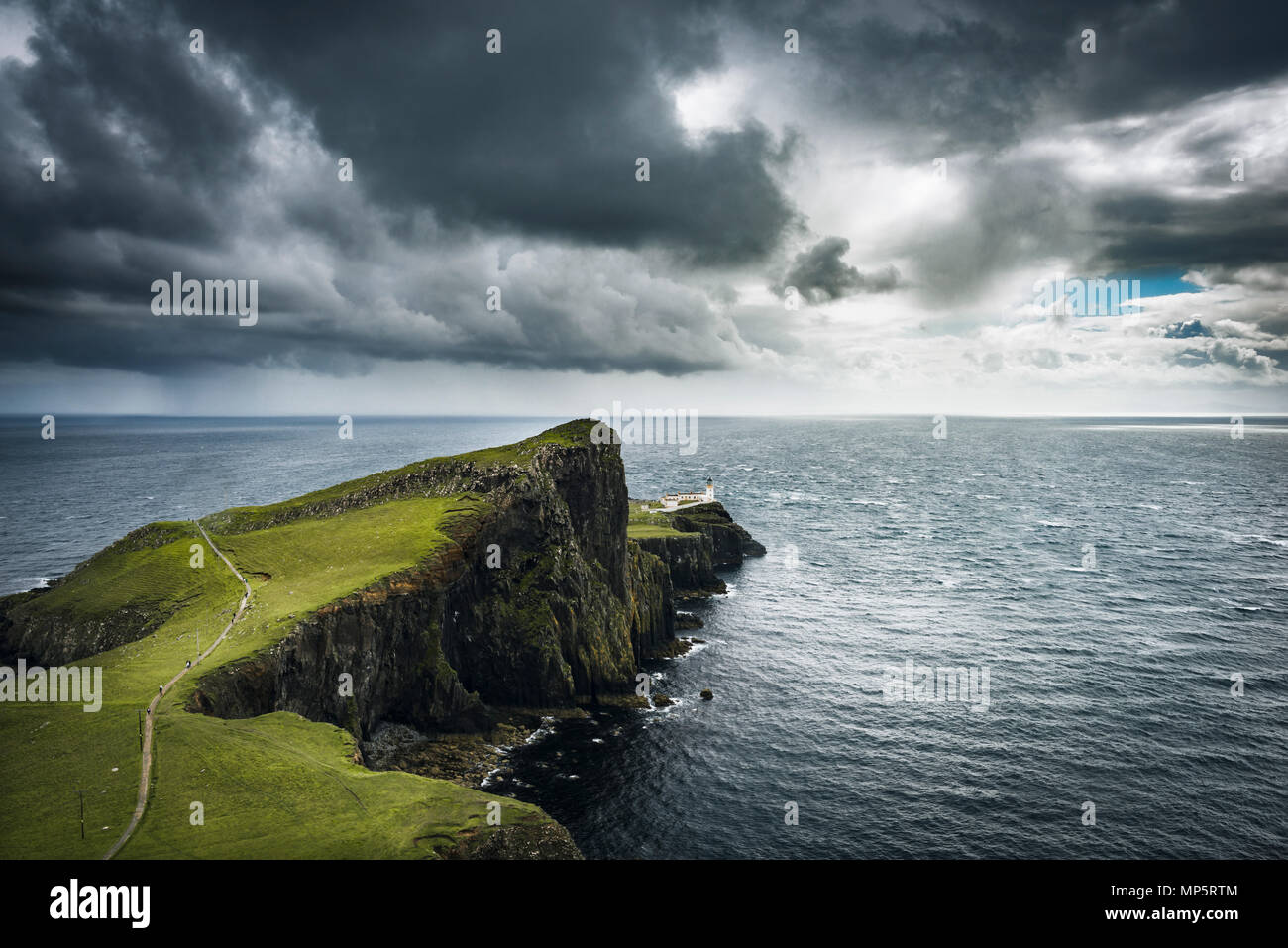 Landschaftlich Point Lighthouse, Isle Of Skye, Schottland, UK Stockfoto