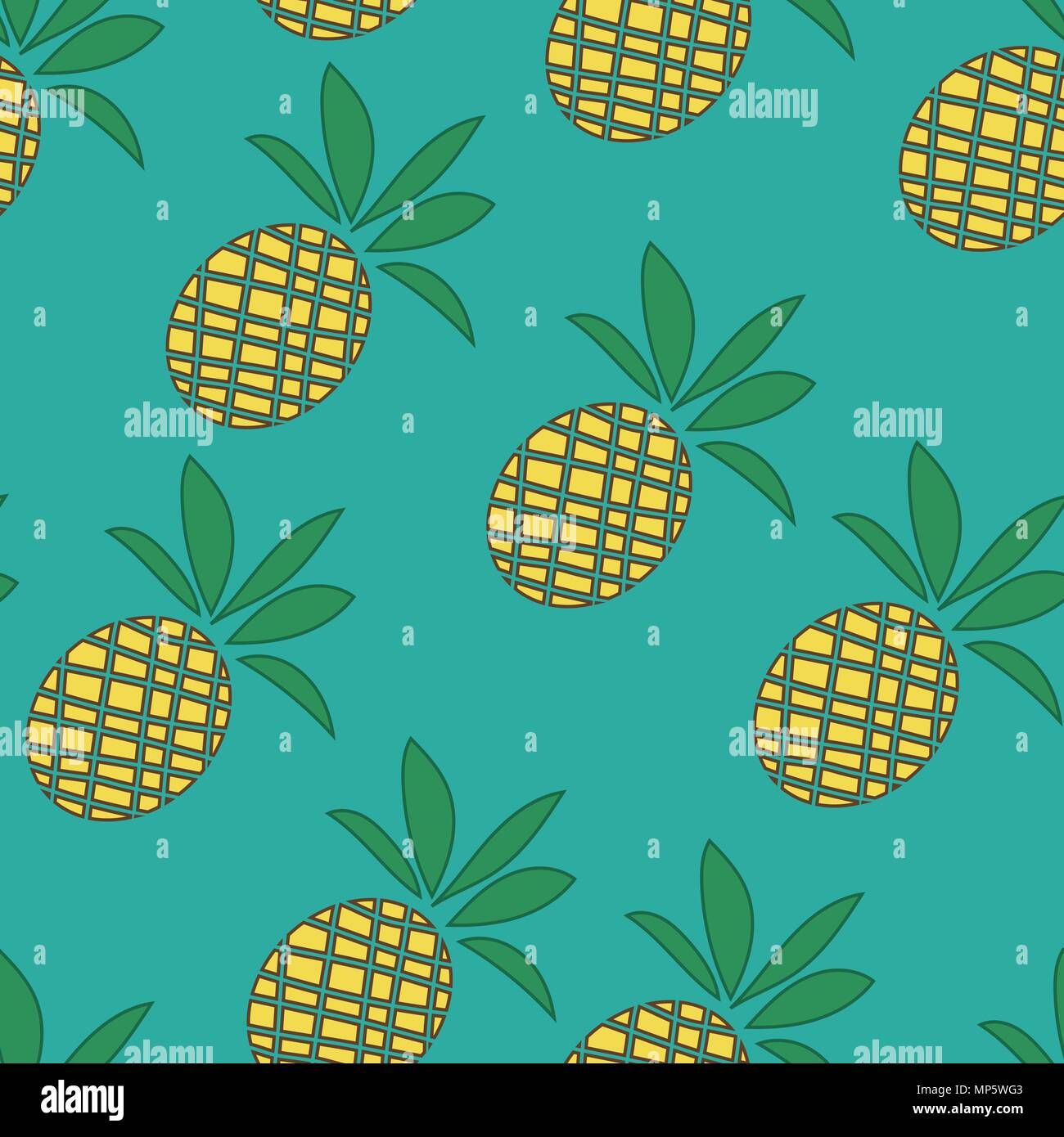 Tropische Ananas Hintergrund - nahtlose Muster - im Vektor Stock Vektor