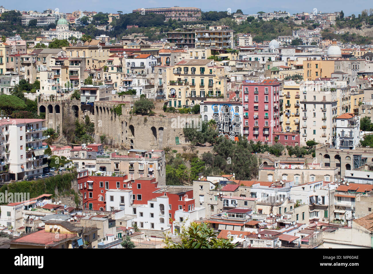 Blick auf Neapel vom Castel Sant'Elmo, Napoli, 05.09.2017, Italien Stockfoto