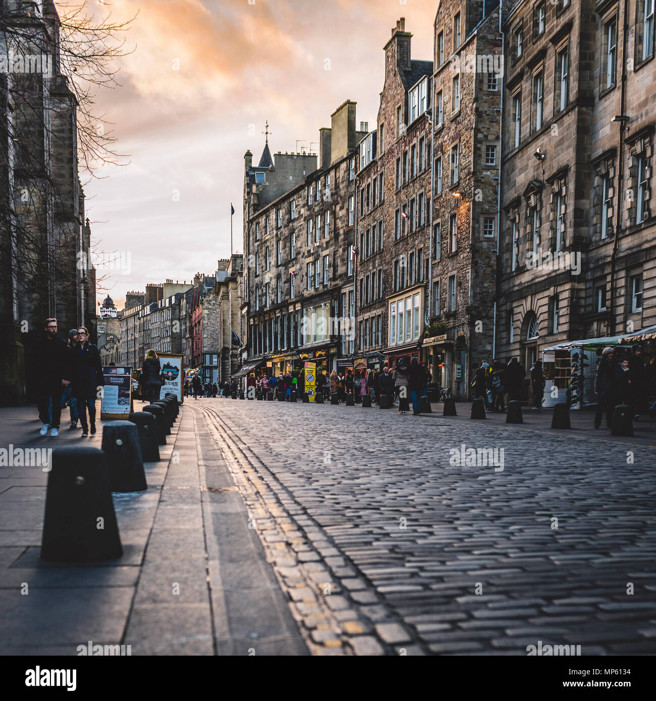 Sonnenuntergang in Edinburgh Stockfoto