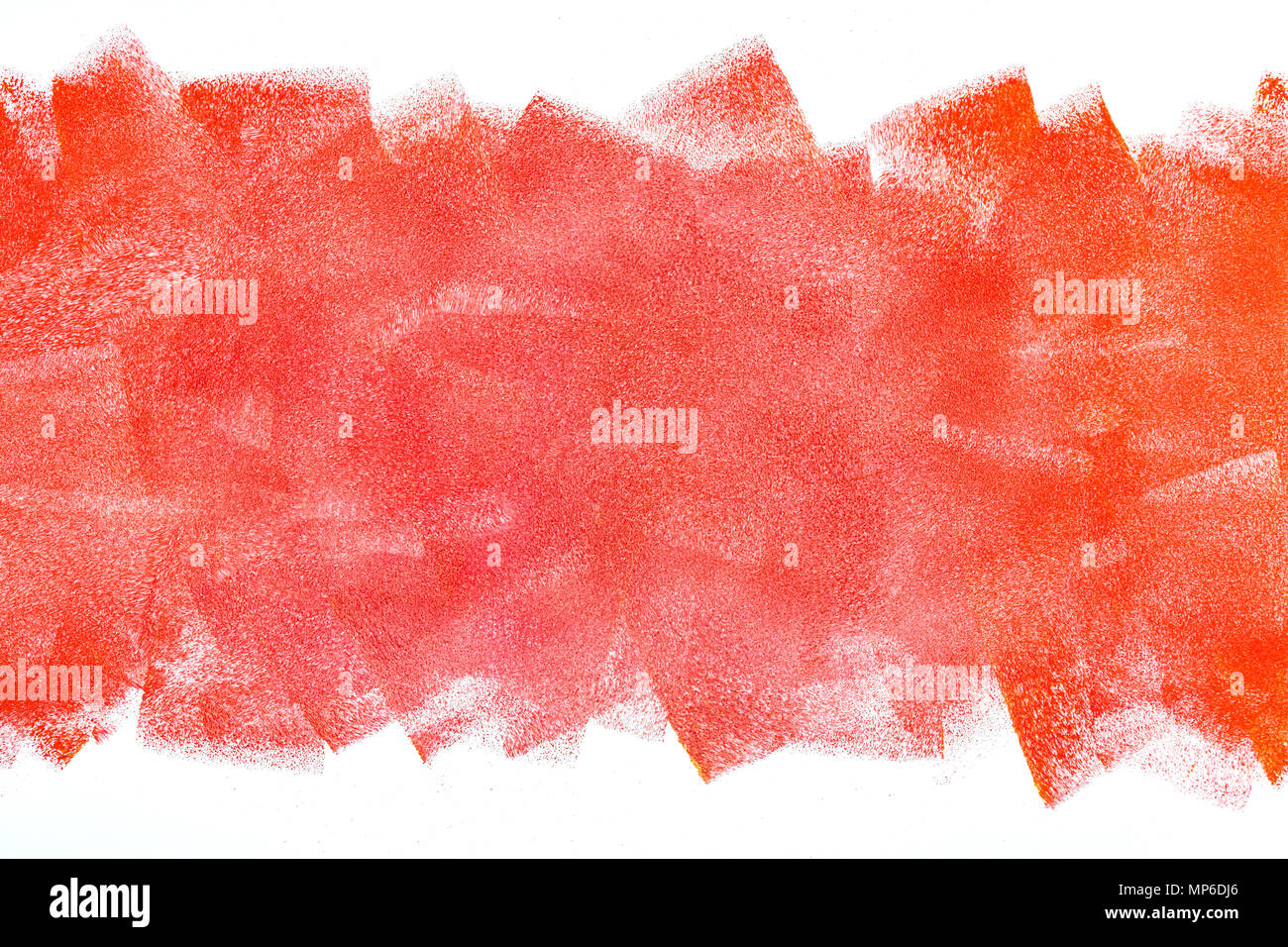 Handbemalte Wand durch Farbroller. abstrakt rot Farbe Hintergrund Stockfoto