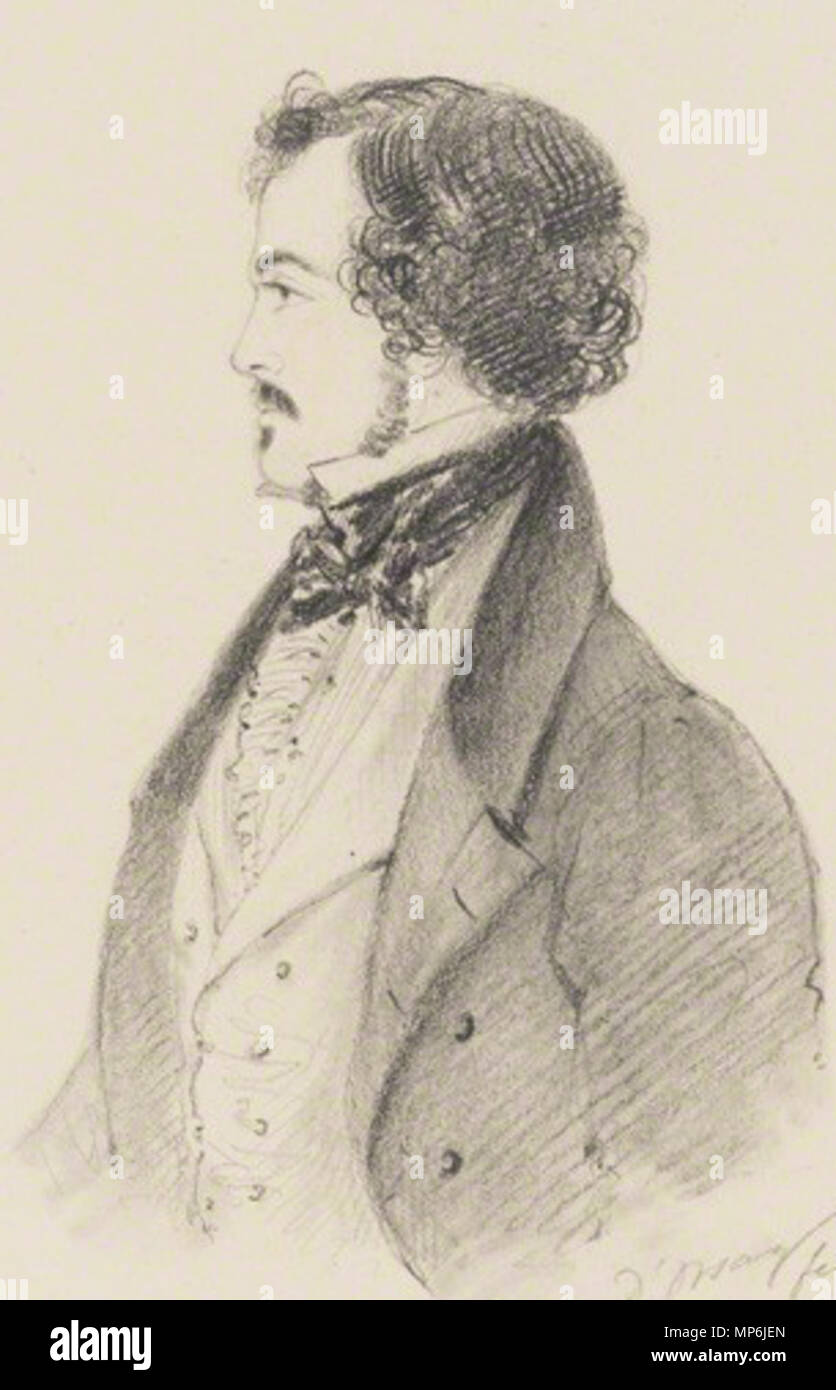 Von Alfred, Graf D'Orsay, Bleistift und Kreide, 1839. Robert Jocelyn, Viscount Jocelyn (1816 - 1854). 1839. Alfred d'Orsay (1801 - 1852) Beschreibung französische Zeichner, Maler, Bildhauer und Soldat Datum der Geburt / Tod 4 September 1801 4. August 1852 Ort der Geburt / Todes Paris Chambourcy Arbeiten Zeitraum 1829-1852 Arbeit Standort London Authority control: Q 2622452 VIAF: 5713031 ISNI: 0000 0000 8353 3056 ULAN: 500007024 97013875 LCCN: n GND: 117606200 WorldCat 1067 Robert Jocelyn, Viscount Jocelyn Stockfoto