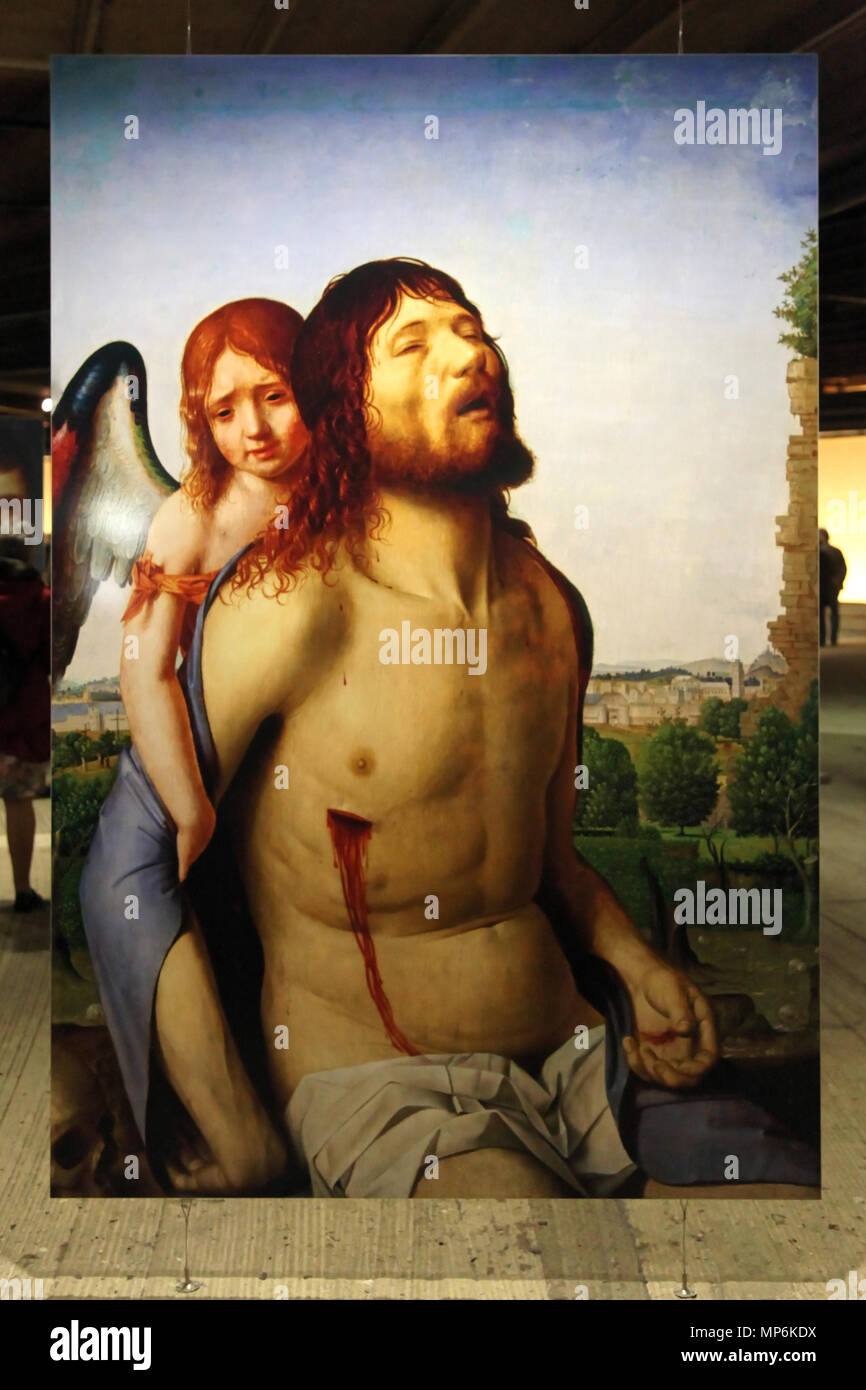 937, Oberhausen, Gasometer - Der schöne Schein - Die toten Christus, unterstützt von einem Engel (Antonello da Messina) 01 n Stockfoto