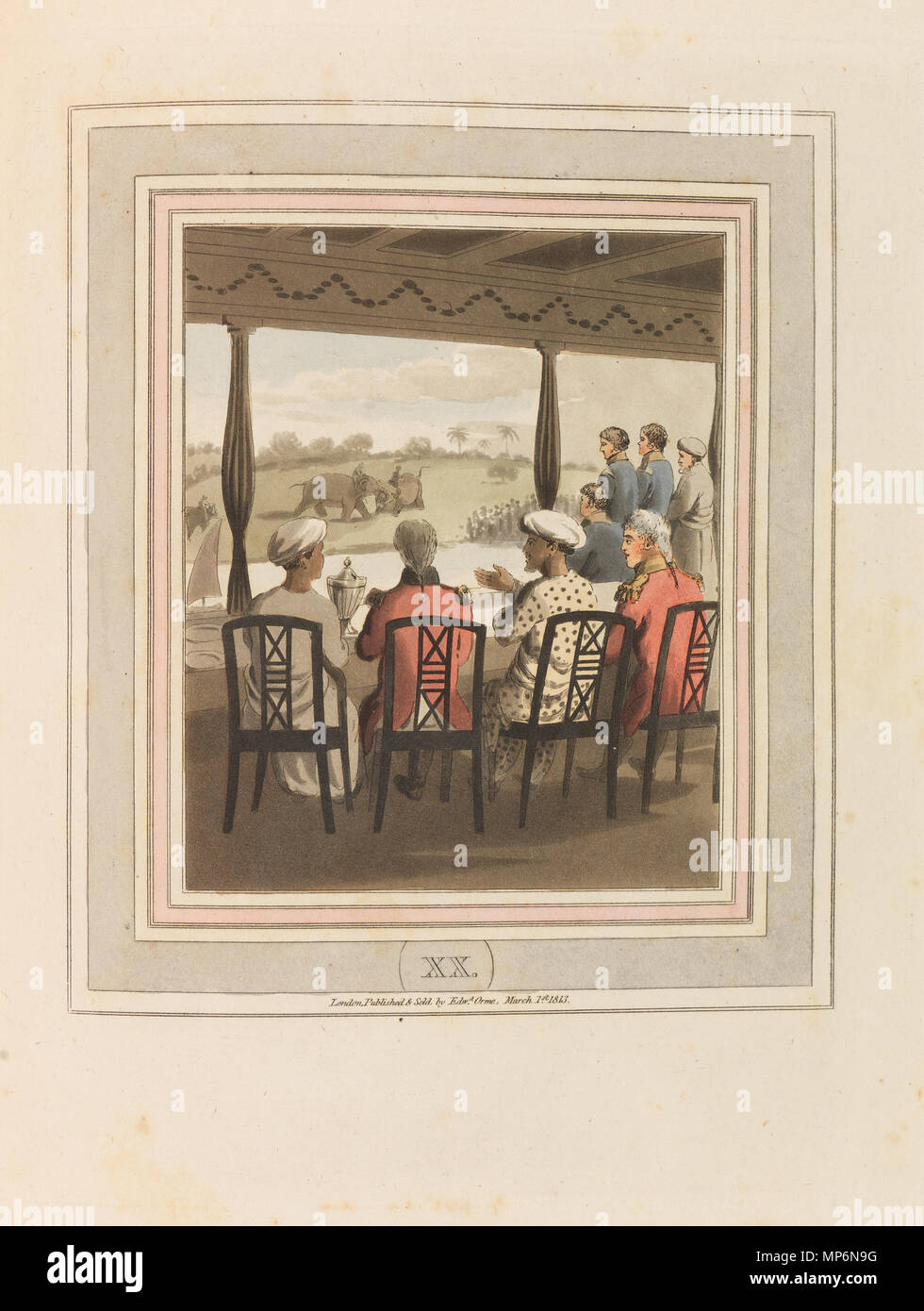. Tabelle der Europäischen in Indien. London 1813. 1813. J. H. Clark oder C. Dubourg nach Charles Doyley 1173 Die Europäische in Indien Abbildung Stockfoto