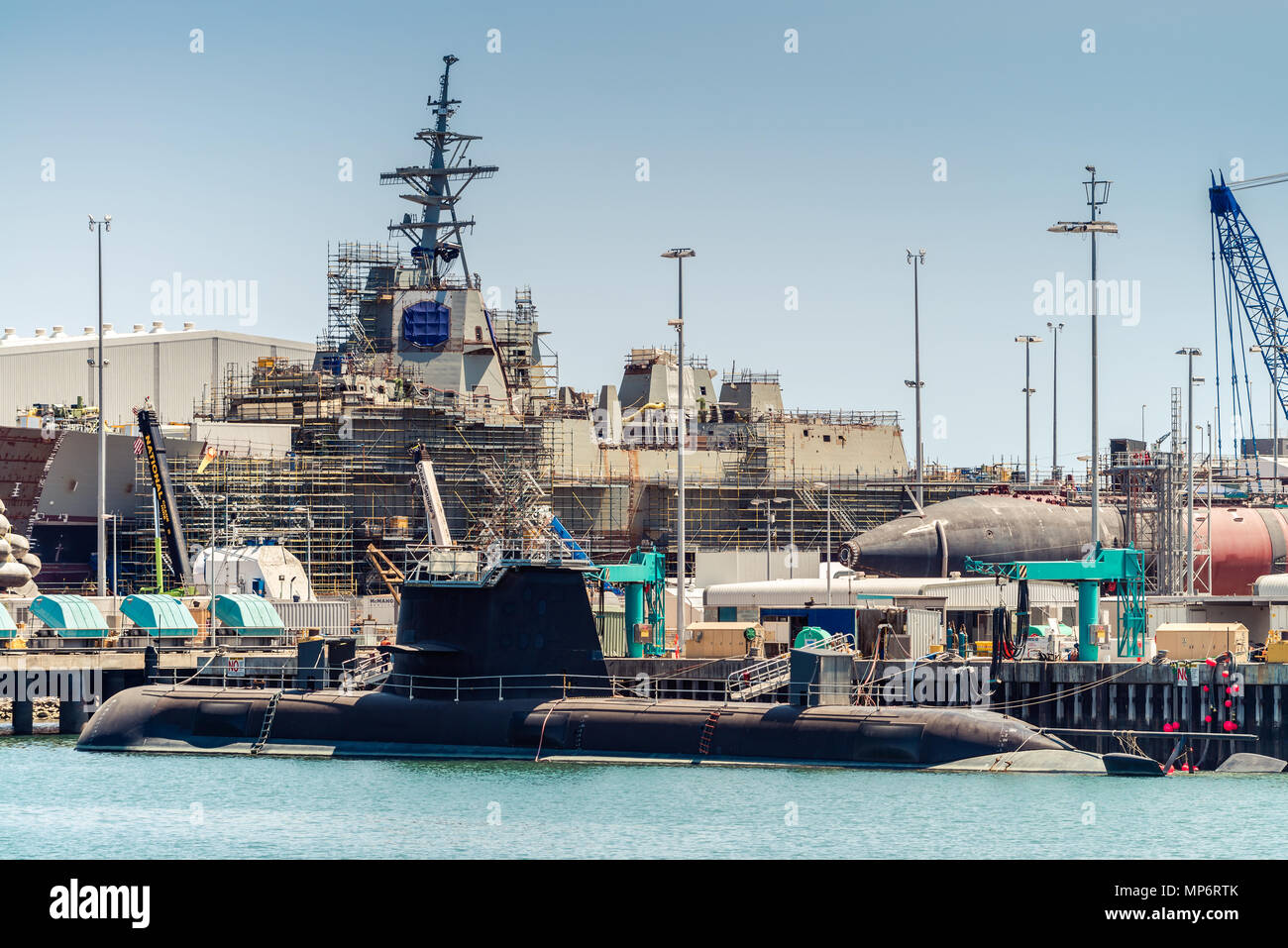 Adelaide, South Australia - 26. Januar 2014: Australian Submarine Corporation Collins Klasse U-Boot-Bau Fortschritte für die Royal Australian Stockfoto