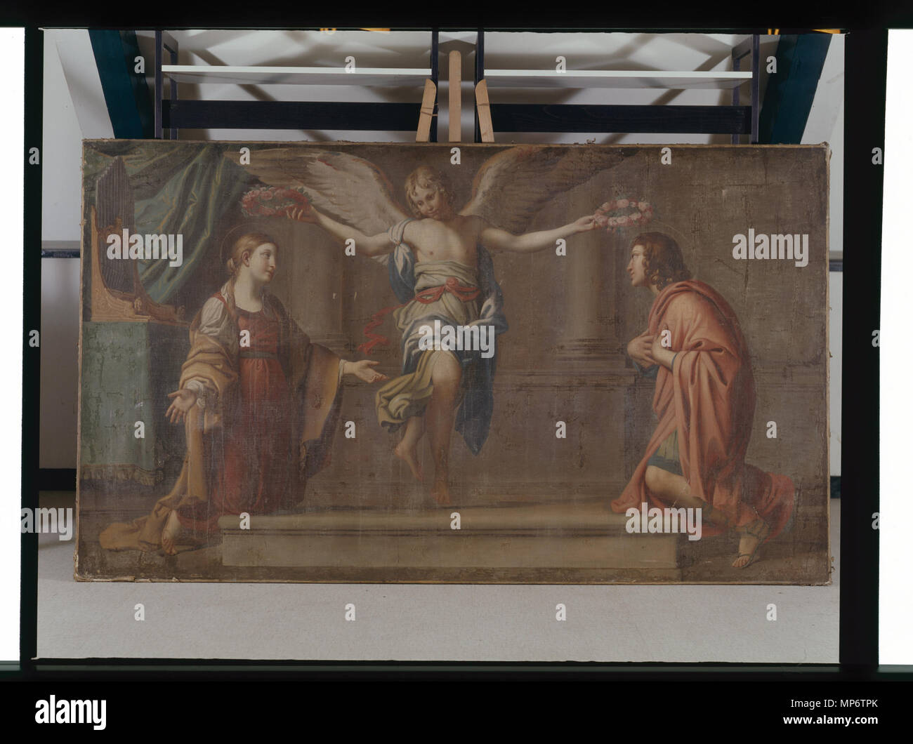 1086 Sainte Cécile et Saint Valéria - anonyme - Musée d'Art et d'Histoire de Saint-Brieuc Stockfoto