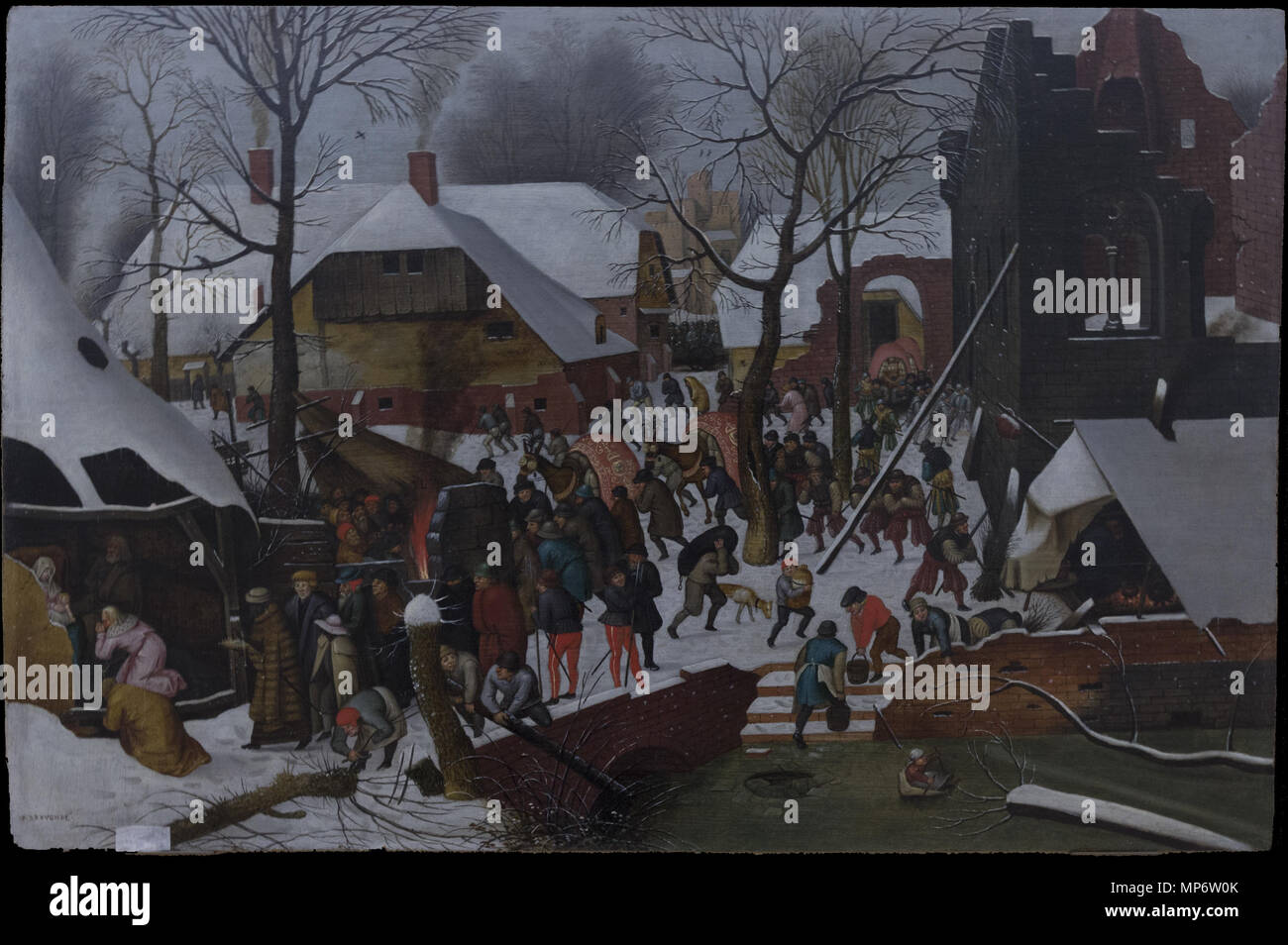 L'adorazione dei Magi.. Français: L'Anbetung des Magier dans la neige, peint par Pieter Brueghel le Jeune, Exposé au Musée Correr de Venise en 2017. Italiano: L'adorazione dei Magi, da Pieter Bruegel il Giovane, nel Museo Correr di Venezia 2017. . Datum unbekannt. 780 L'adorazione dei Magi - Pieter Bruegel il Giovane (1564-1638) Stockfoto