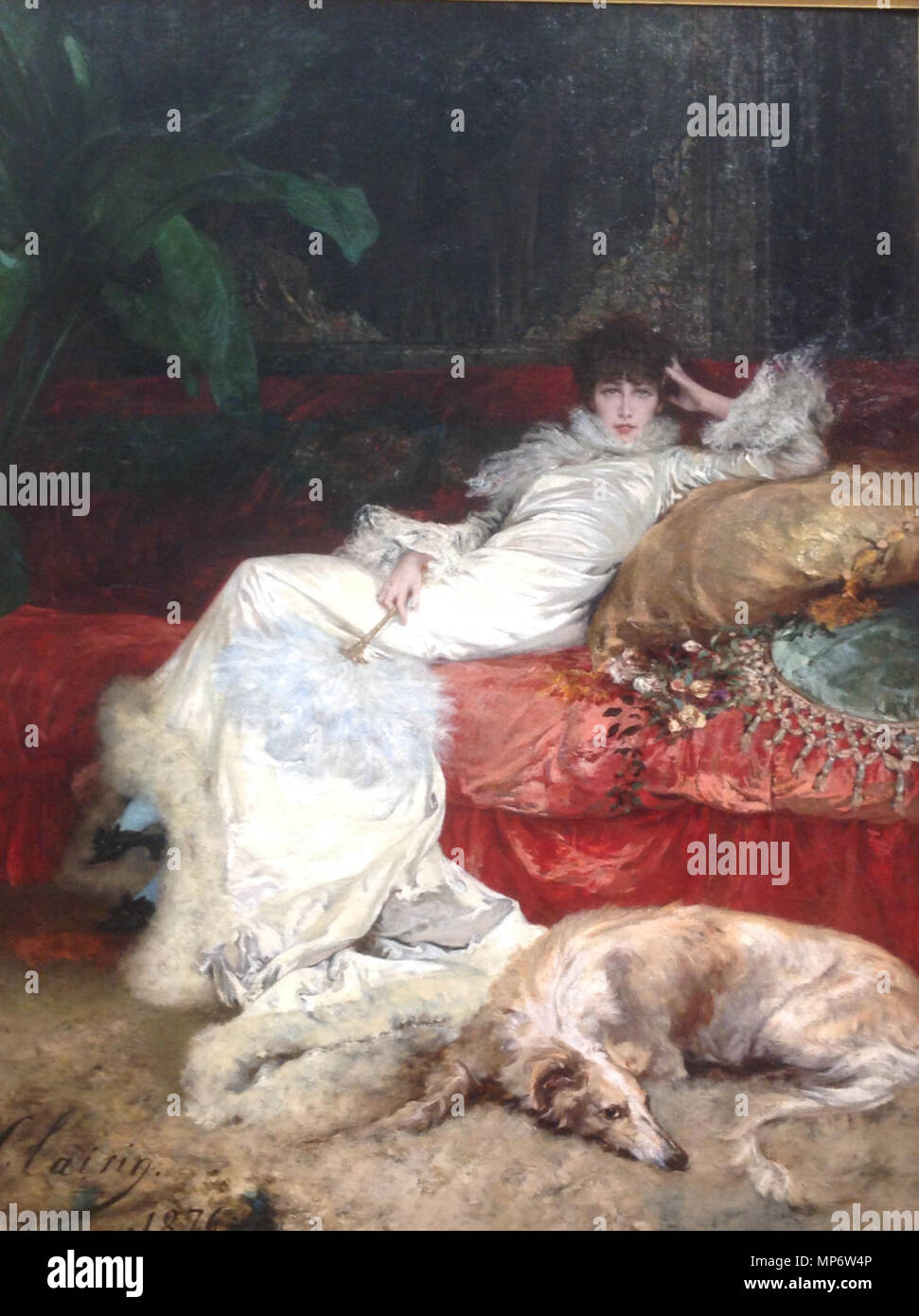 . Englisch: Portrait von Sarah Bernhardt. Im Salon von 1876 angezeigt, jetzt im Petit Palais, Paris. 13 April 2017, 13:28:46. Georges Clairin (1843-1919) Alternative Namen Georges Jules Victor Clairin; Jules-Georges-Victor Clairin; Clairin; g. clairin; Geo. clairin Beschreibung Französische Maler und Illustrator Datum der Geburt / Tod 11. September 1843, 2. September 1919 Ort der Geburt / Todes Paris Belle-Île-en-Mer Authority control: Q 1398223 VIAF: 8141920 ISNI: 0000 0001 1740 9767 ULAN: 500021209 95074887 LCCN: n GND: 116524928 WorldCat 1095 Sarah Bernhardt von Georges Clairin (1876) Stockfoto