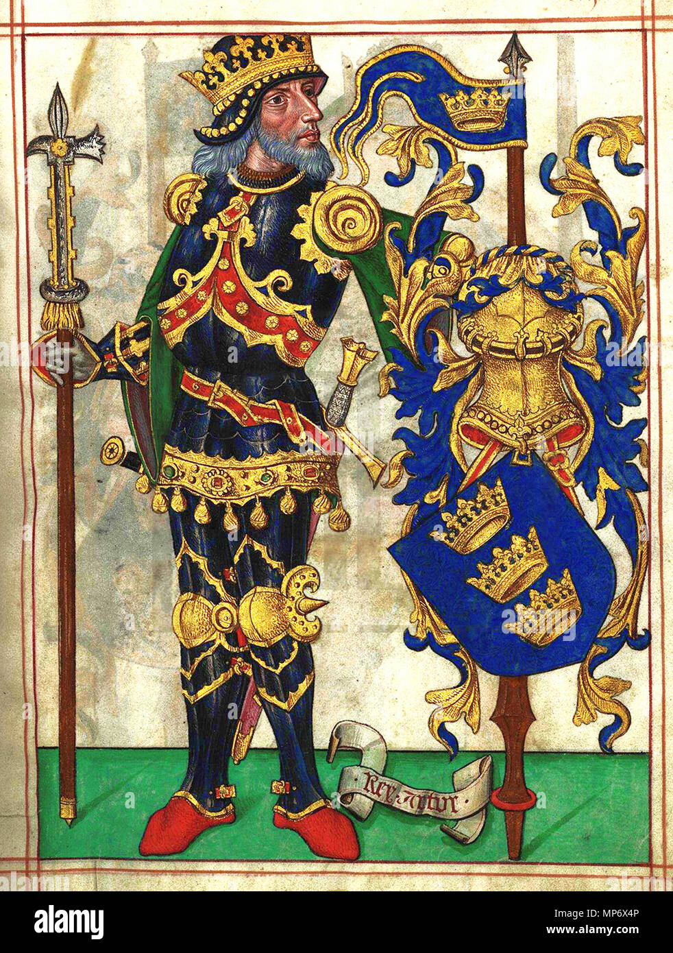 . Português: Rei Artur Englisch: King Arthur Українська: Король Артур. 1509. João Do Cró 795 LDAM (w. 004) Rei Artur de Inglaterra Stockfoto