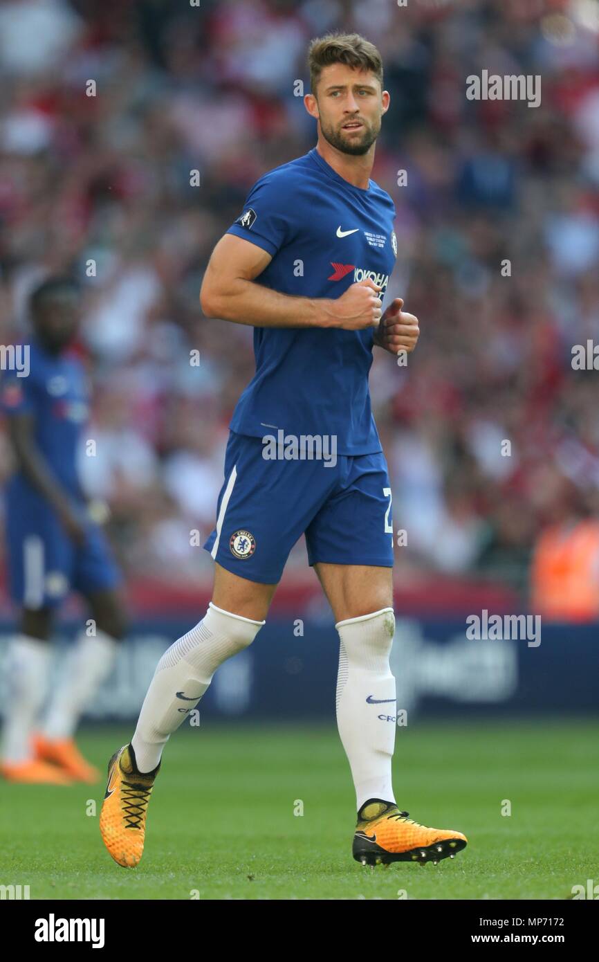 GARY CAHILL CHELSEA FC Chelsea V Manchester United FC, FA-CUP 2018 Wembley Stadion, LONDON, ENGLAND, 19. Mai 2018 GBB7565 streng redaktionelle Verwendung. Wenn der Spieler/Spieler in diesem Bild dargestellt ist/Spielen für einen englischen Club oder das England National Team. Dann ist dieses Bild darf nur für redaktionelle Zwecke verwendet werden. Keine kommerzielle Nutzung. Folgende Verwendungen sind auch dann eingeschränkt, wenn in einem redaktionellen Kontext: Verwendung in Verbindung mit oder als Teil eines nicht autorisierten Audio-, Video-, Daten-, Spielpläne, Verein/liga Logos, Wetten, Spiele oder eine "Live"-Diensten. Auch eingeschränkt EIN Stockfoto