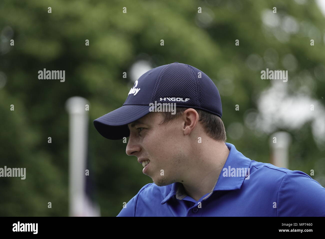 Wentworth Club, Surrey, Großbritannien. 21 Mai, 2018 Matt Fitzpatrick (Eng) bereitet sich auf den Start des diesjährigen BMW/PGA Meisterschaft am berühmten Wentworth Club Credit: Motofoto/Alamy leben Nachrichten Stockfoto