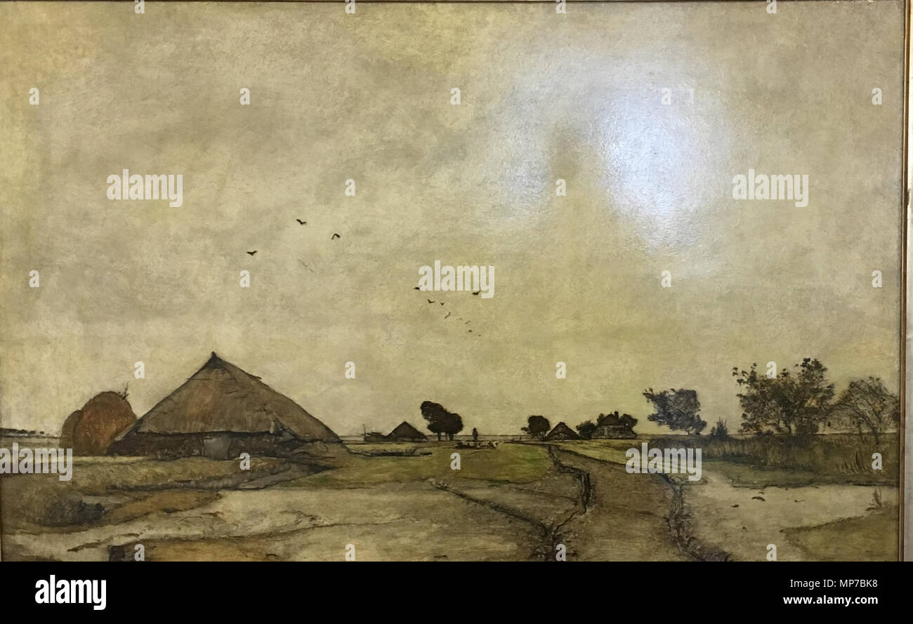 . Nederlands: Schilderij Rudolf Ribarz Heide bij Wezep. Vom 3. Dezember 2017, 10:50:59. 1076 Rubarzwezep Oogstweg Stockfoto