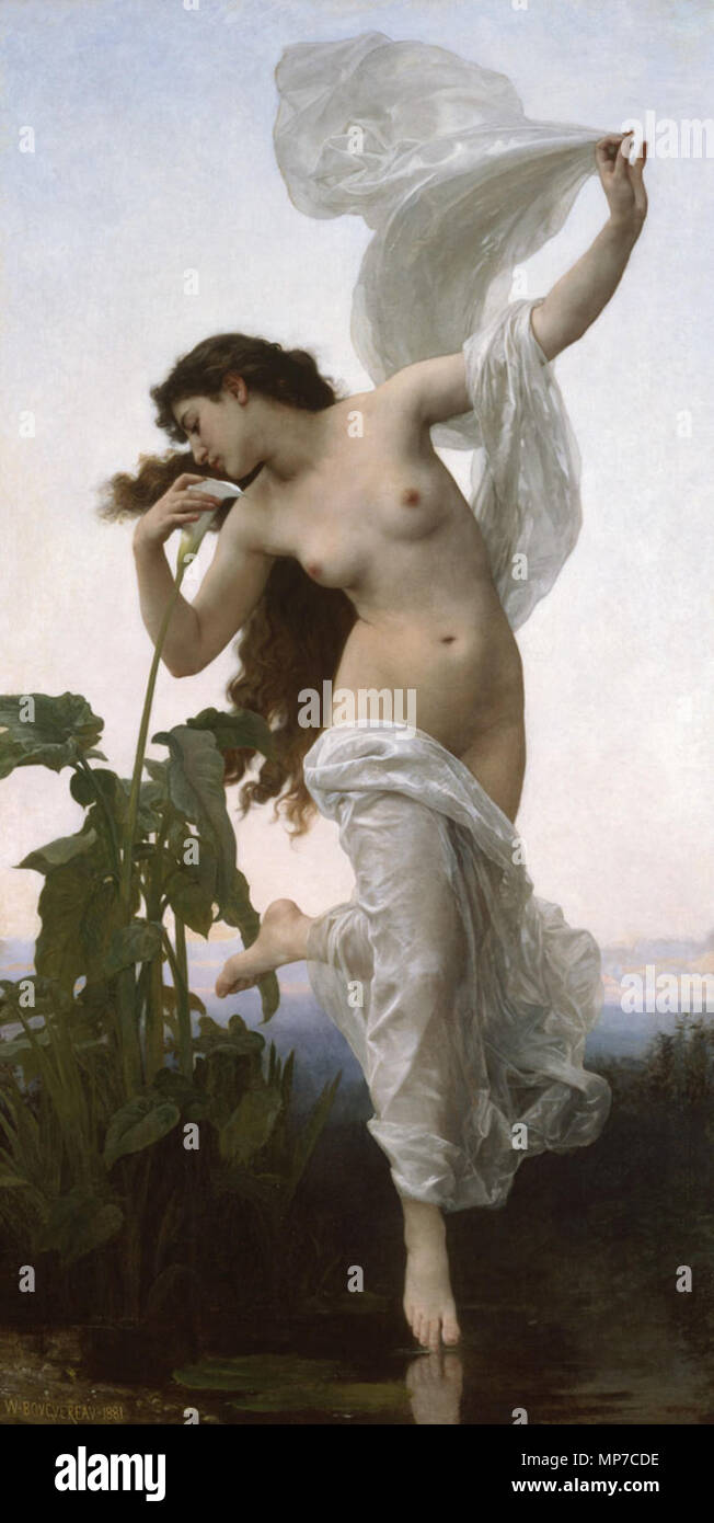 Dawn. Englisch: ein Öl auf Leinwand Malerei der Personifizierung von Dawn (die Uhrzeit). . 1. August 2006. Birmingham Museum der Kunst 781 L'Aurore von William-Adolphe Bouguereau - BMA Stockfoto