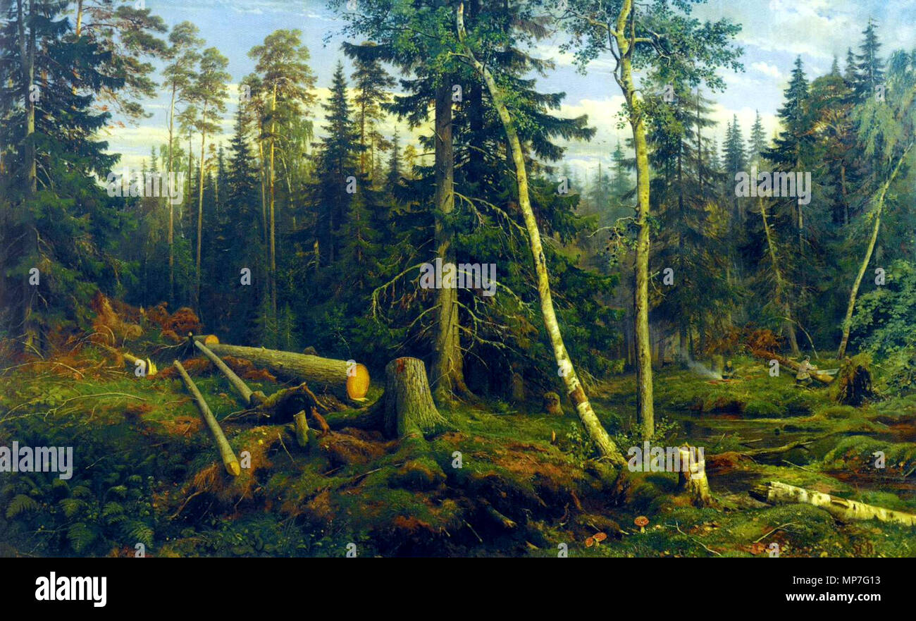 Русский: Рубка леса Englisch: Holzfällen 1867. Ivan Shishkin (1832 - 1898) Alternative Namen Russisch: Иван Иванович Шишкин Beschreibung russische Maler Geburtsdatum / Tod 13. Januar 1832 (im Julianischen Kalender) vom 20. März 1898 (im Julianischen Kalender) Ort der Geburt / Todes Vyatka Yelabuga (gouvernorat) Sankt Petersburg Standort Sankt Petersburg Authority control: Q 193064 VIAF: 61819715 ISNI: 0000 0001 1876 9318 ULAN: 500004158 82119235 LCCN: n NLA: 36561742 WorldCat 679 Ivan Shishkin, 01. Stockfoto