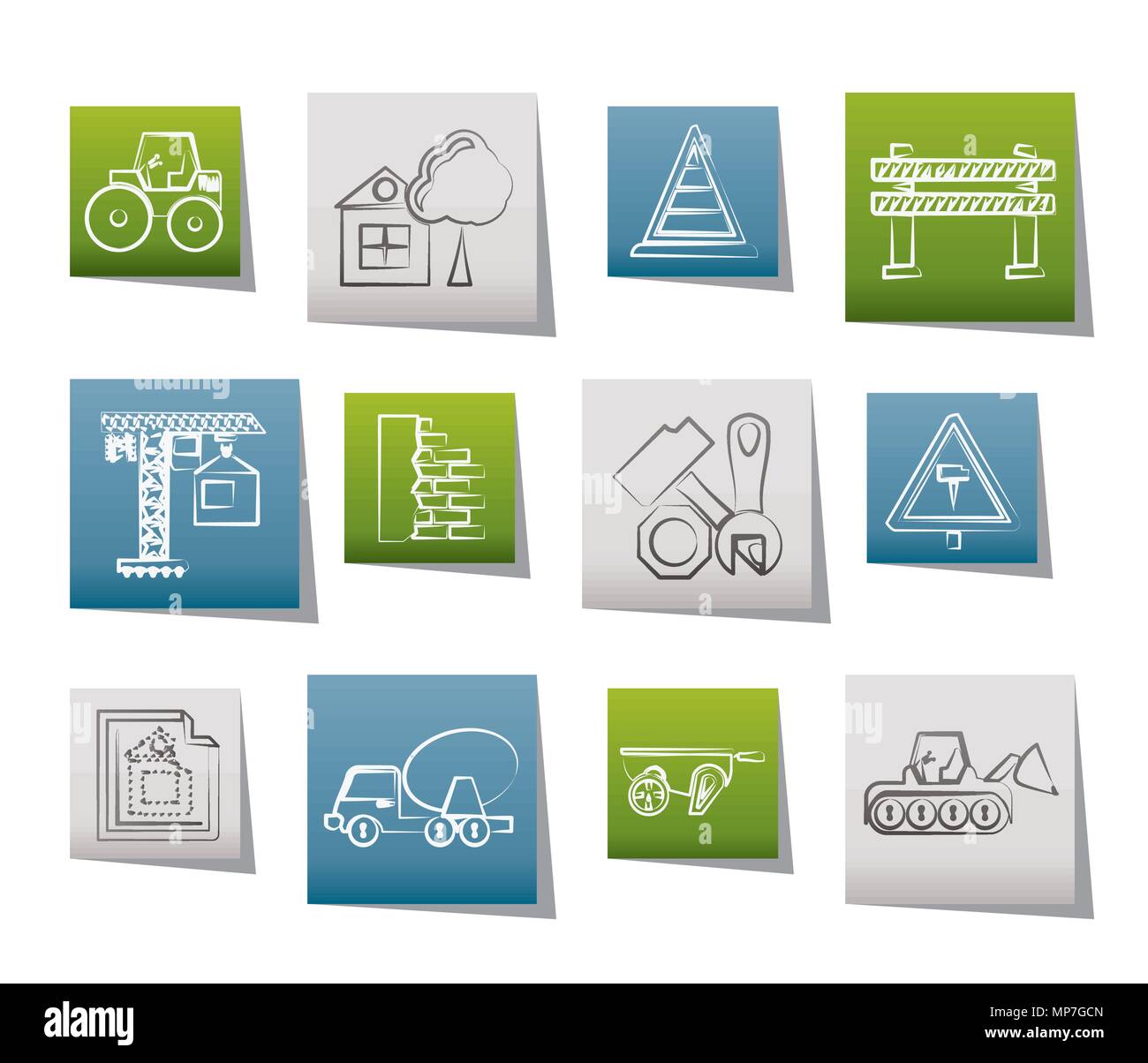 Konstruktion und Bau Symbole - Vektor Icon Set Stock-Vektorgrafik - Alamy