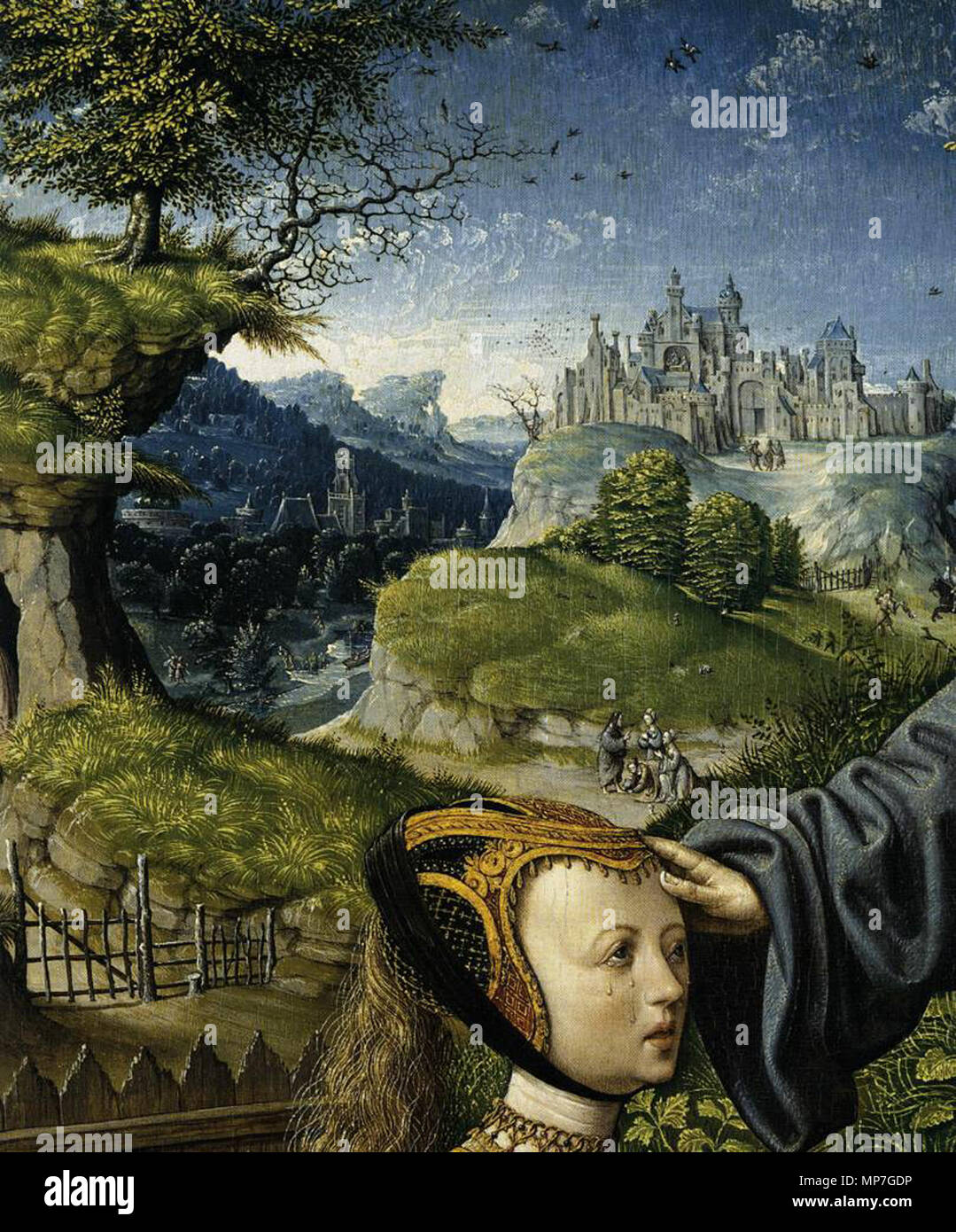 Englisch: Christus erscheint Maria Magdalena als Gärtner (Detail) 1507. 681 Jacob Cornelisz. van Oostsanen - Christus erscheint Maria Magdalena als Gärtner (Detail) - WGA 05261 Stockfoto