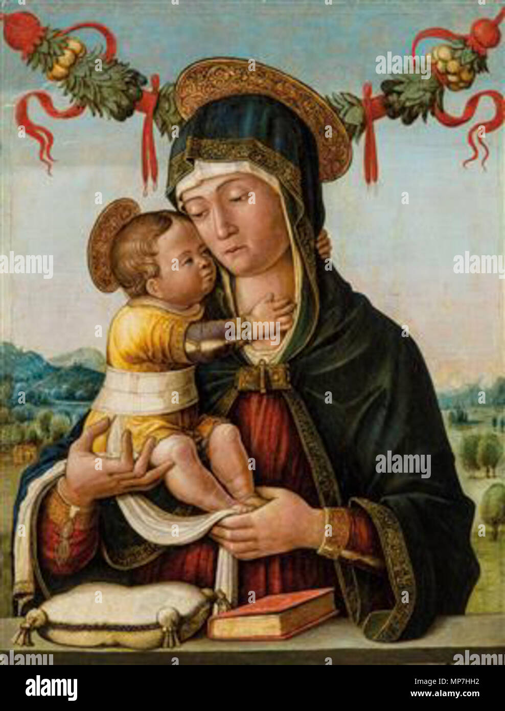 Madonna und Kind zwischen 1480 und 1499. 686 Jacopo da Montagnana - Madonna mit Kind Stockfoto