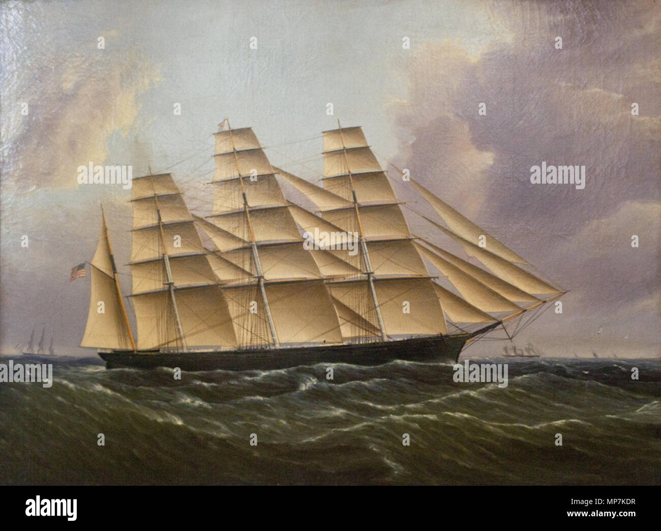 Englisch: "Große Republik. Englisch: Wenn es wurde 1853 erbaut, die große Republik war der größte clipper Schiff der Welt. . 1850. 693 James E. Buttersworth-großen Republik Stockfoto