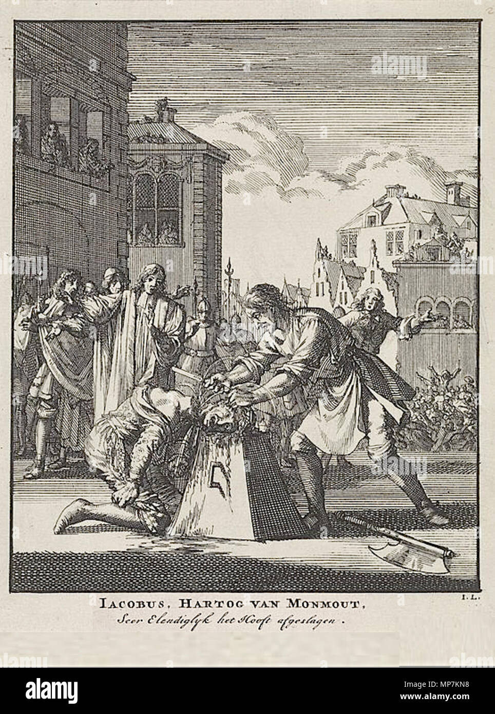. Englisch: Iacobus, Kartog van Monmout, Radierung von Jan Luyken. 1698. Jan Luyken 693 James Scott, 1. Herzog von Monmouth Ausführung Stockfoto