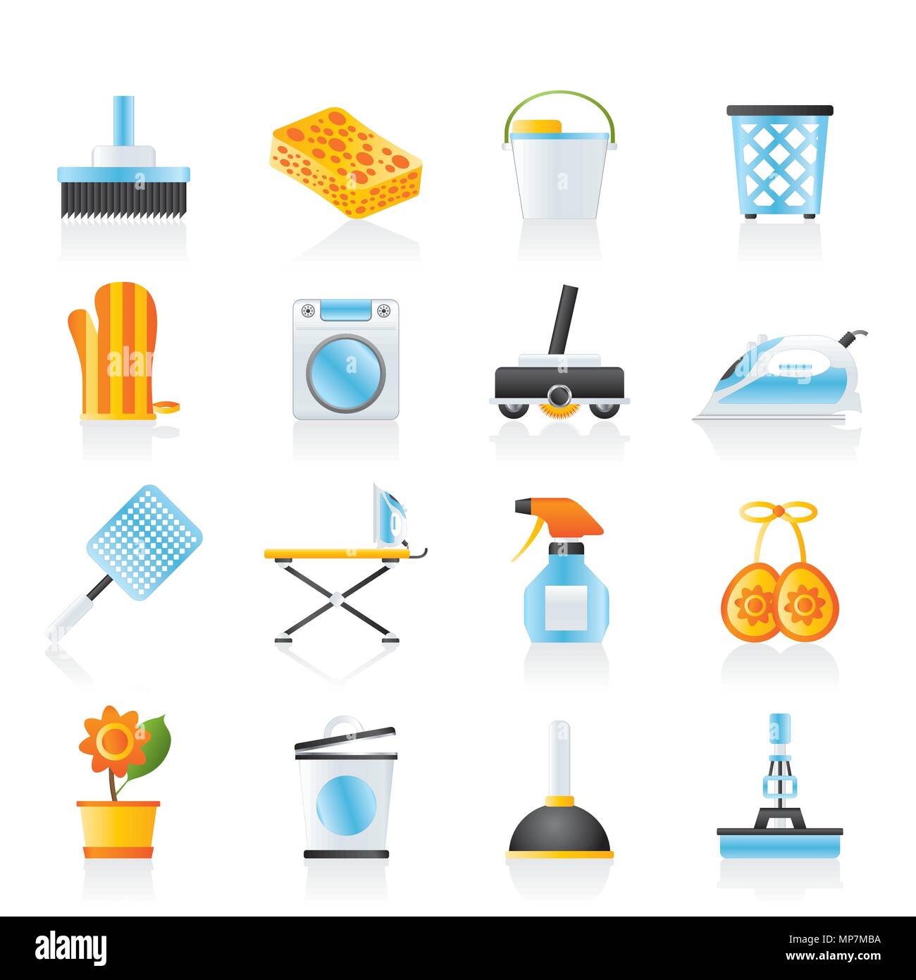 Haushalt Gegenstände und Werkzeuge icons-Vektor Icon Set Stock Vektor