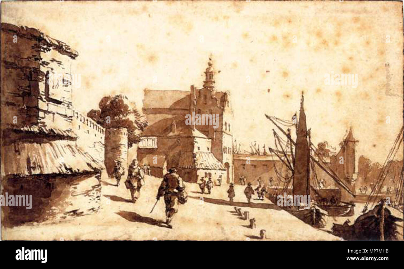 Die schiedam Gate bei Delft zwischen 1655 und 1660. 697 Jan de Bisschop - Das Tor Schiedam Delft - WGA 02206 Stockfoto