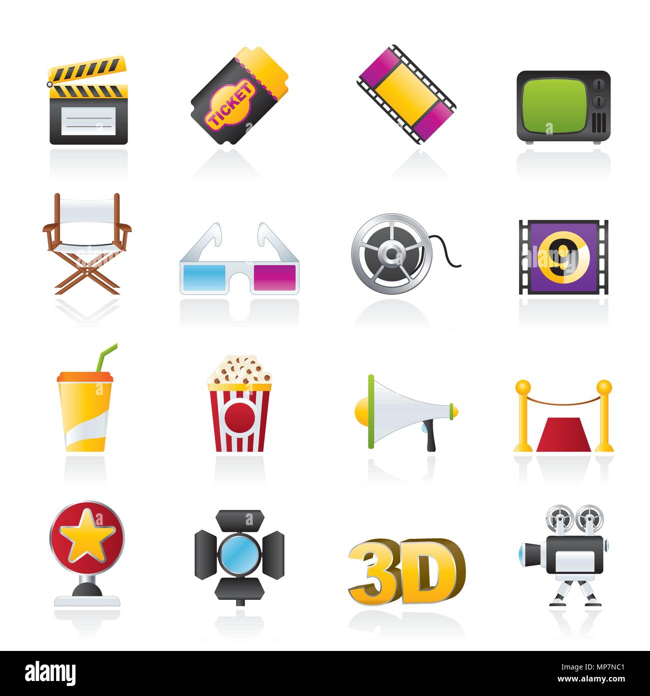 Kino und Film Symbole - Vektor Icon Set Stock Vektor