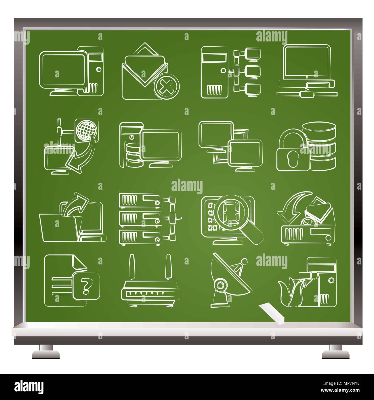 Computer, Netzwerk und Internet icons-Vektor Icon Set Stock Vektor