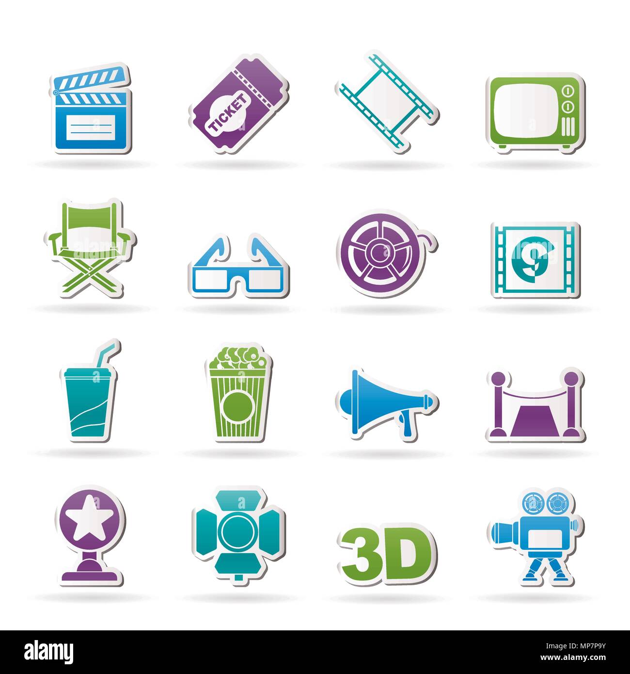 Kino und Film Symbole - Vektor Icon Set Stock Vektor