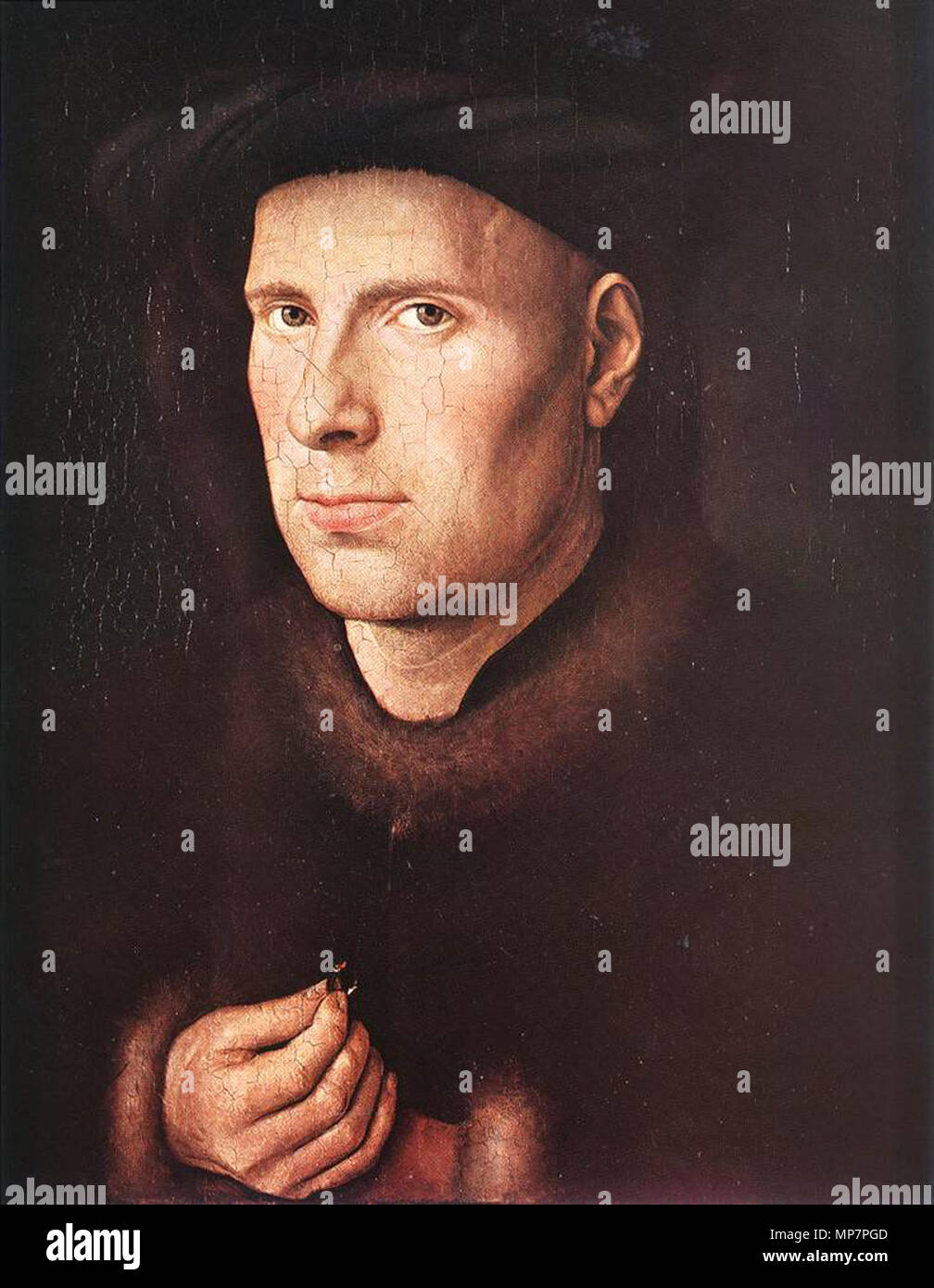 Porträt von Jan de Leeuw 1436. 703 Jan van Eyck - Porträt von Jan de Leeuw - WGA 7609 Stockfoto