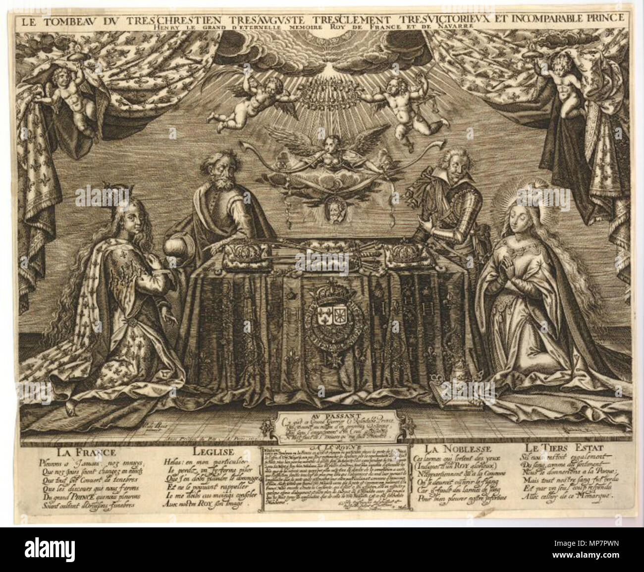 704 Jan van Haelbeck-Le tombeau du très très chrestien, Auguste, très Clément, très victorieux et unvergleichliche Prinz Henry Le Grand d'éternelle mémoire Roy de France et de Navarre Stockfoto