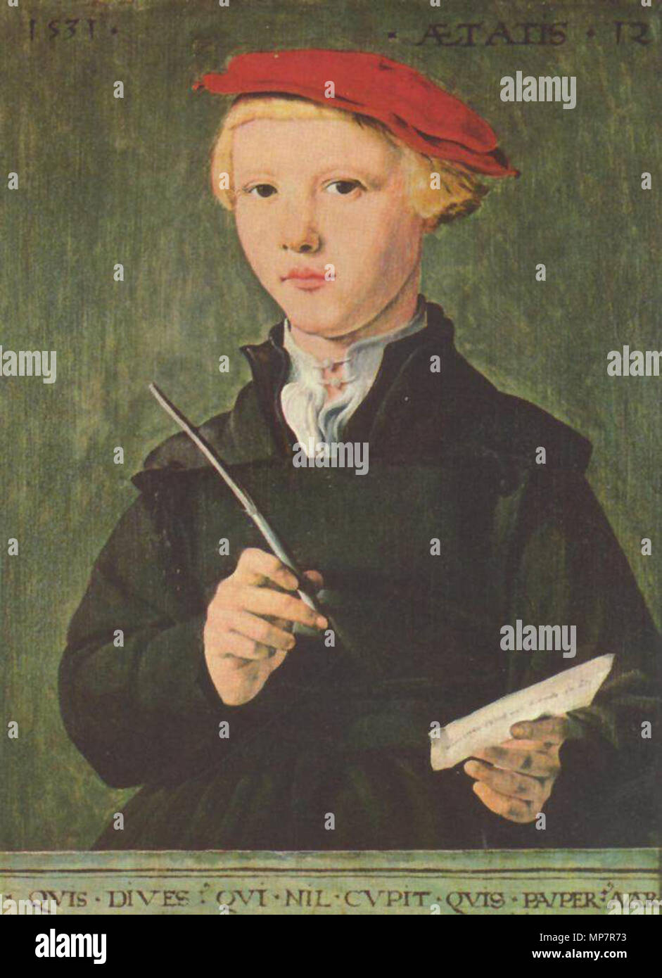 Porträt eines jungen Gelehrten. 1531. 705 Jan Van Scorel004 Stockfoto