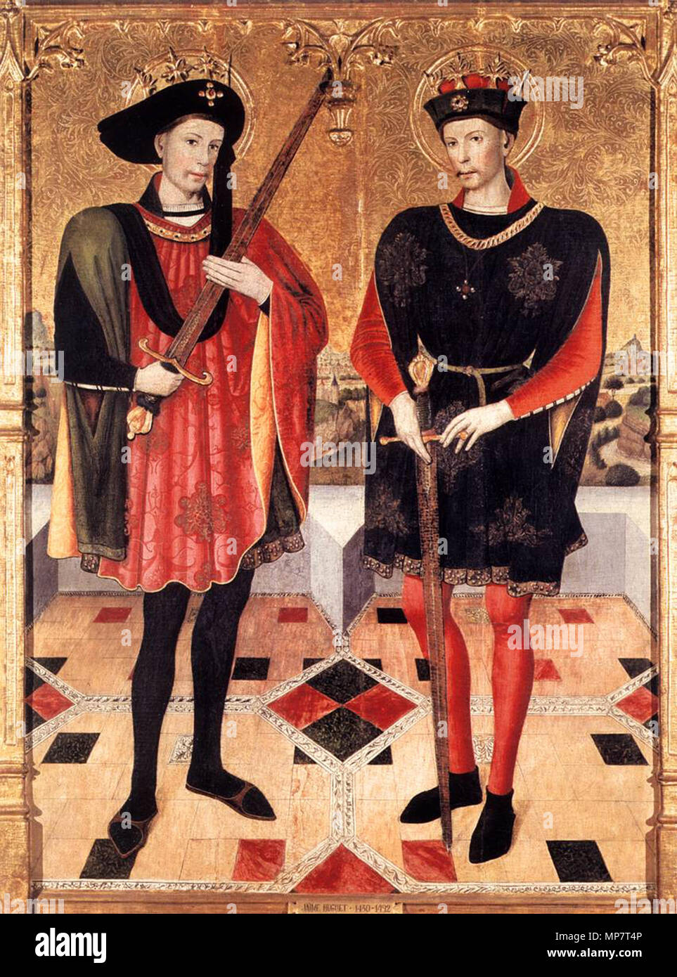 Sts Abdon und Sennen zwischen 1459 und 1460. 708 Jaume Huguet-Sts Abdon und Sennen - WGA11818 Stockfoto