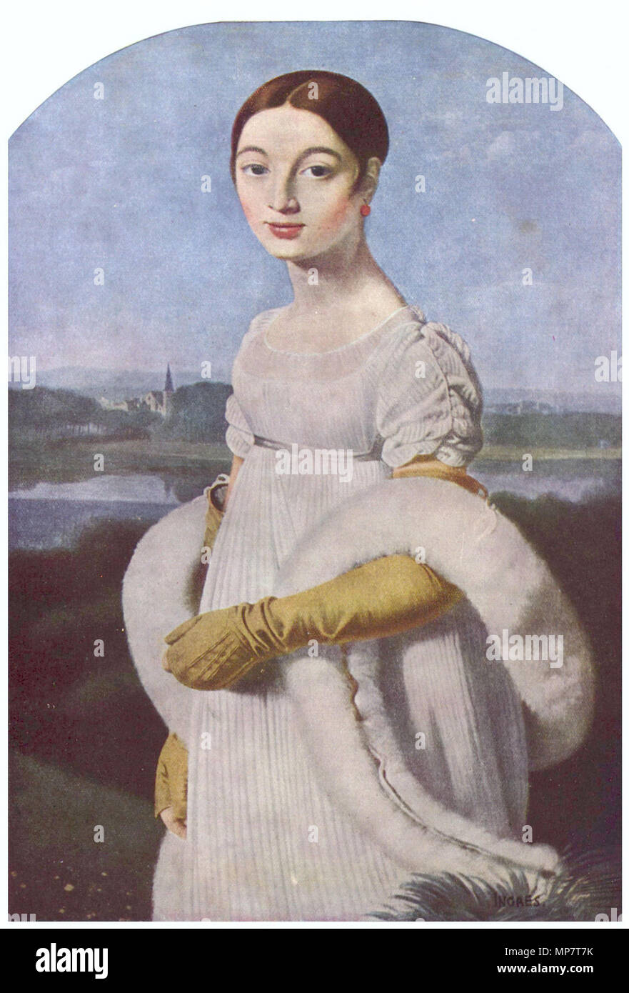 English: Porträt der Mademoiselle Riviere 1805. 709 Jean Auguste Dominique Ingres - Mademoiselle Riviere Stockfoto