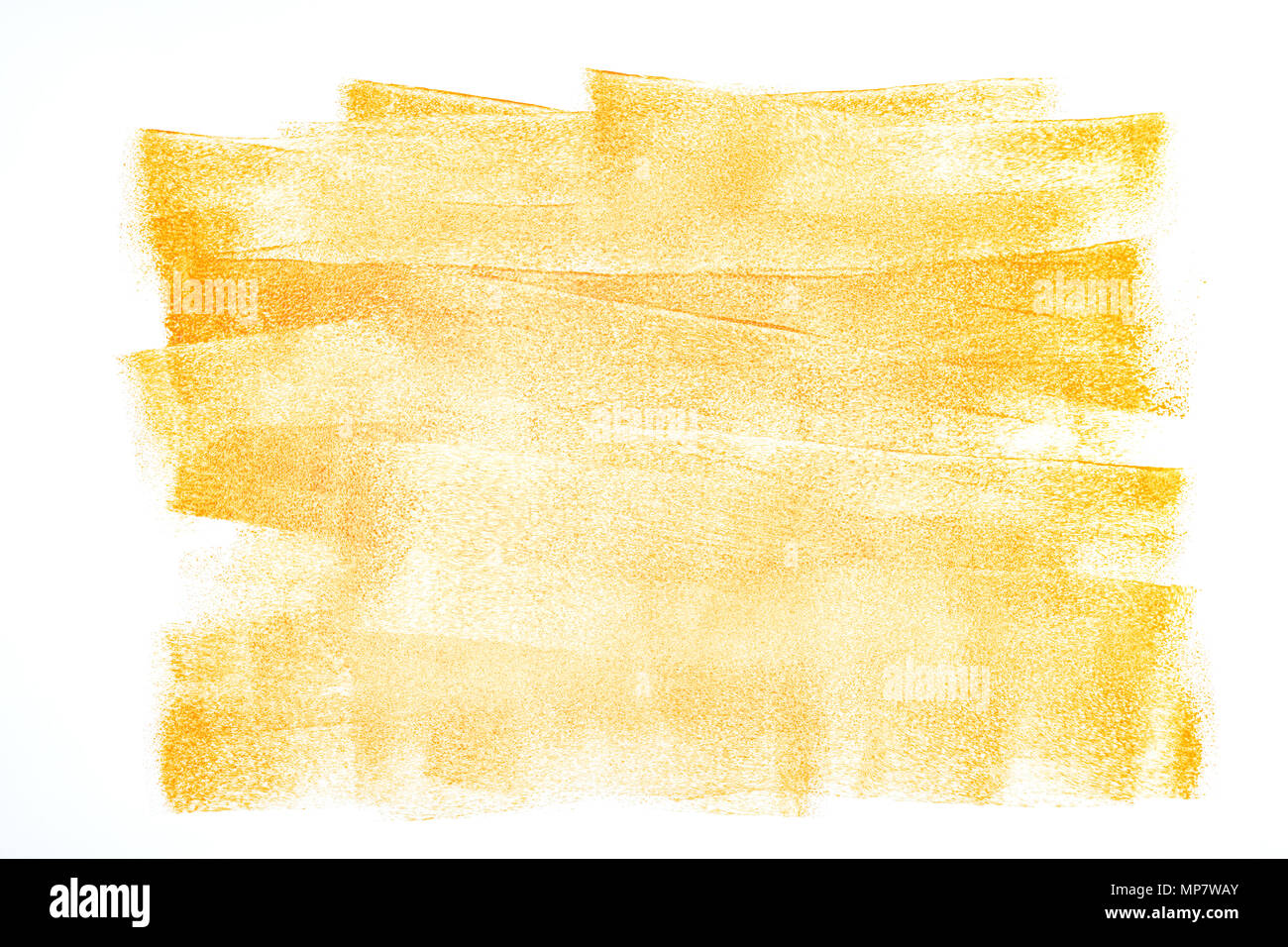 Zusammenfassung Hintergrund mit orange Pinselstriche. Hüben der Farbroller auf Wand Stockfoto