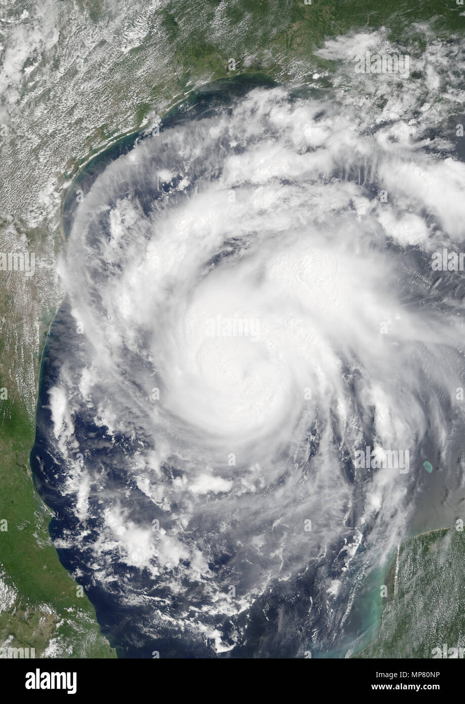 Hurricane Harvey über Golf von Mexiko im Jahr 2017 Stockfoto