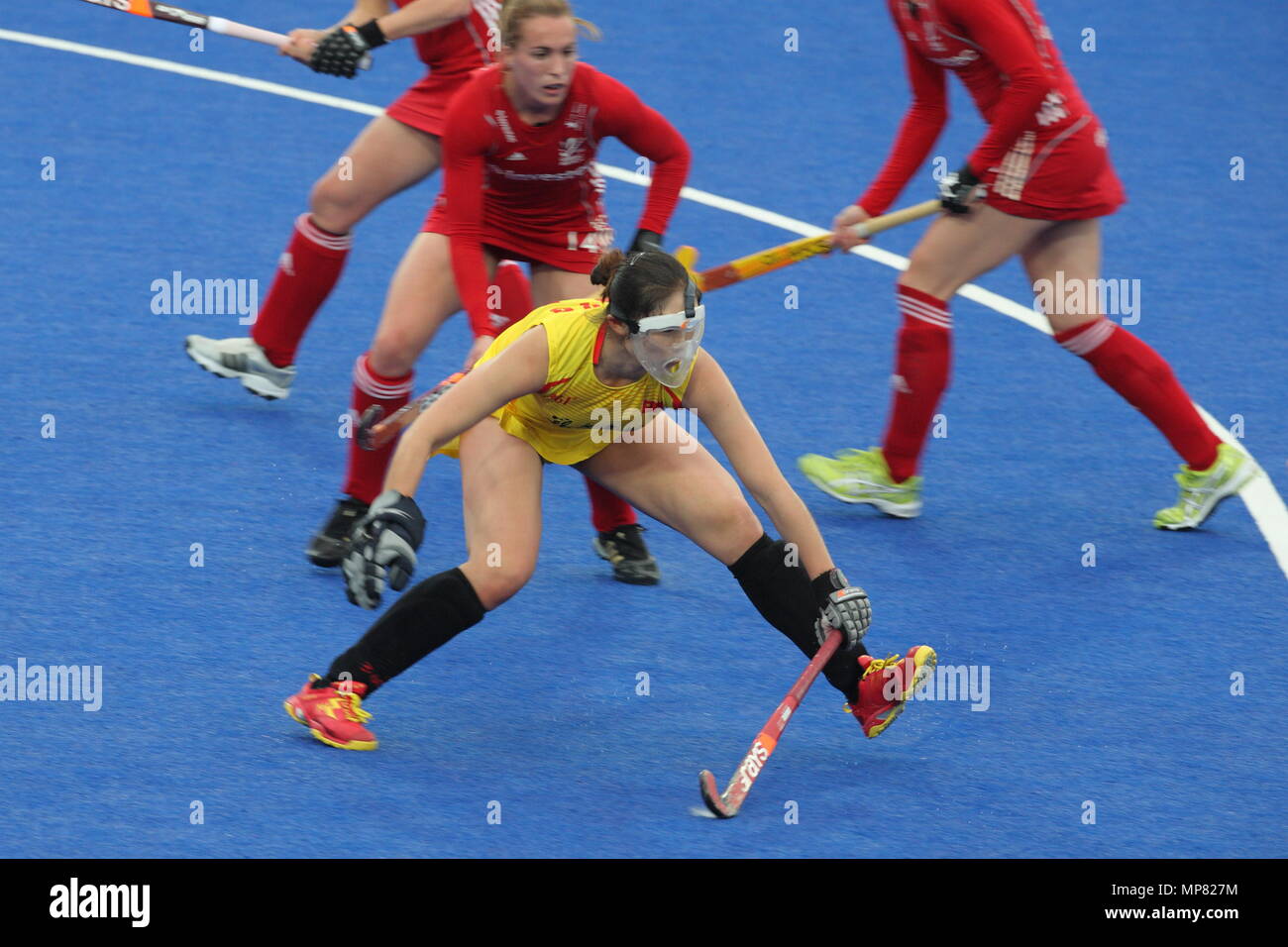 Die einladungs Visa International Women's Hockey Turnier, Großbritannien vs China am Flussufer Arena London Olympic Park 3. Mai 2012 --- Bild von: © Paul Cunningham Stockfoto