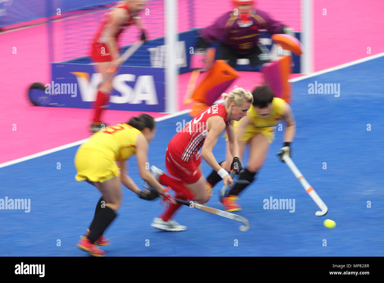 Die einladungs Visa International Women's Hockey Turnier, Großbritannien vs China am Flussufer Arena London Olympic Park 3. Mai 2012 --- Bild von: © Paul Cunningham Stockfoto