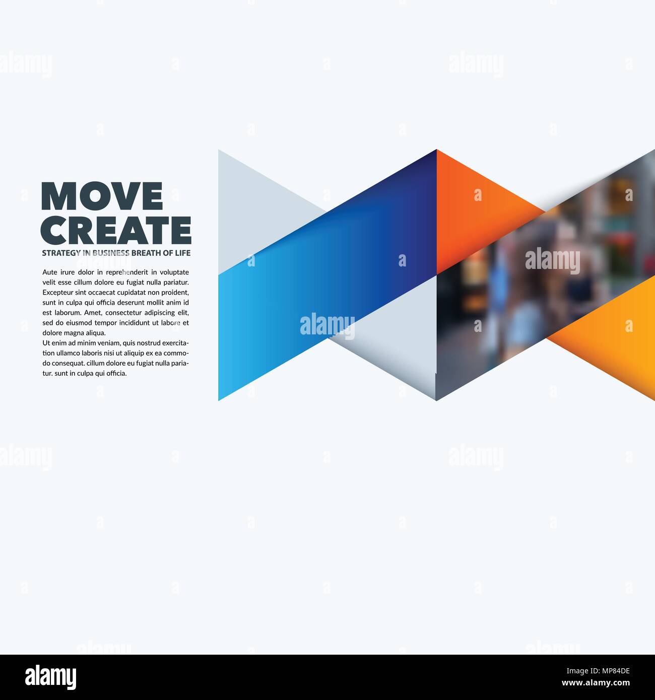 Abstrakte Gestaltung von bunten blau orange Vektor Elemente für moderne Hintergrund mit Dreiecken Formen für Business Branding Sommer. Stock Vektor
