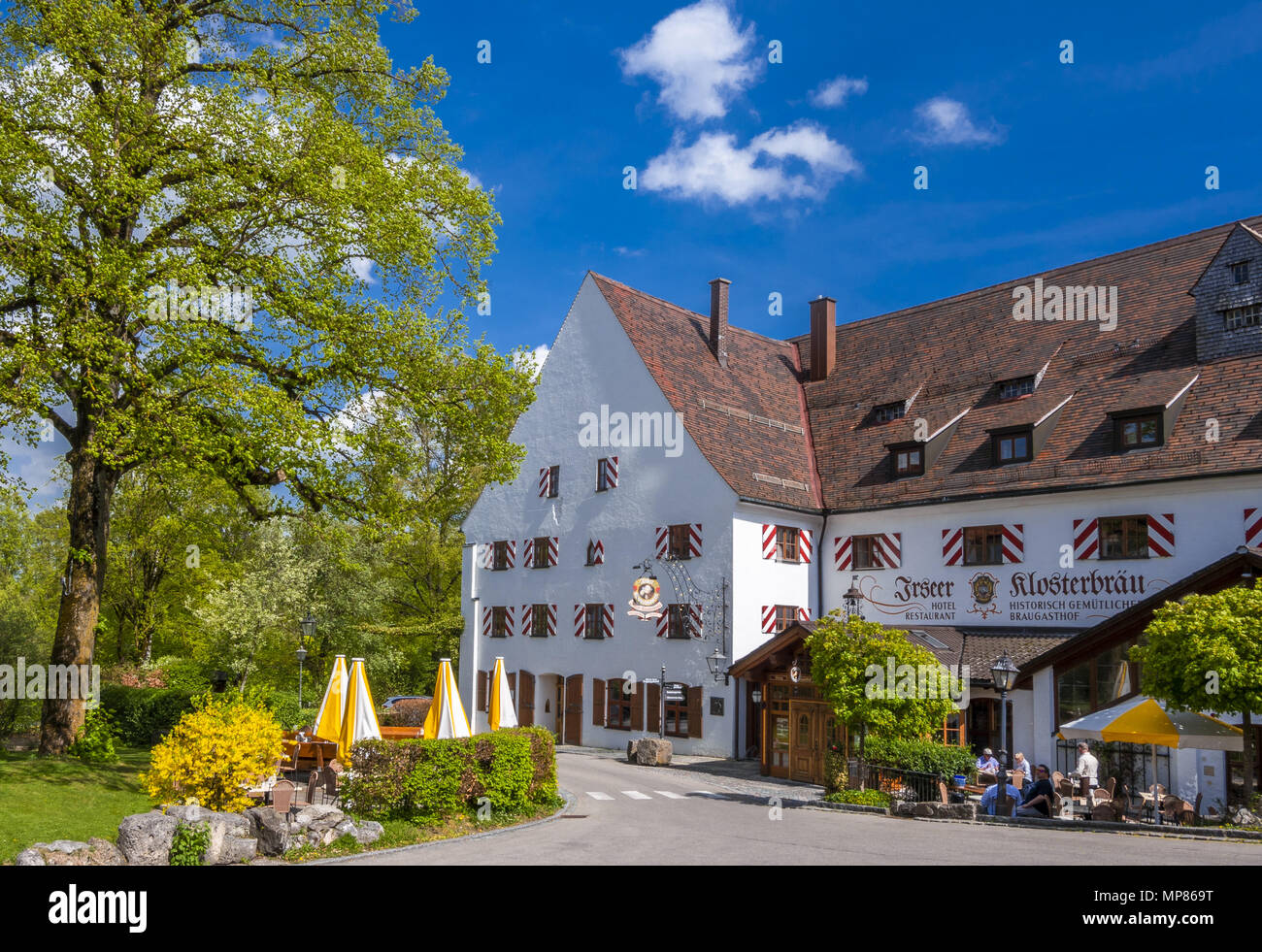 Restaurant Brauerei, Kloster Irsee, Bayern, Deutschland Stockfoto