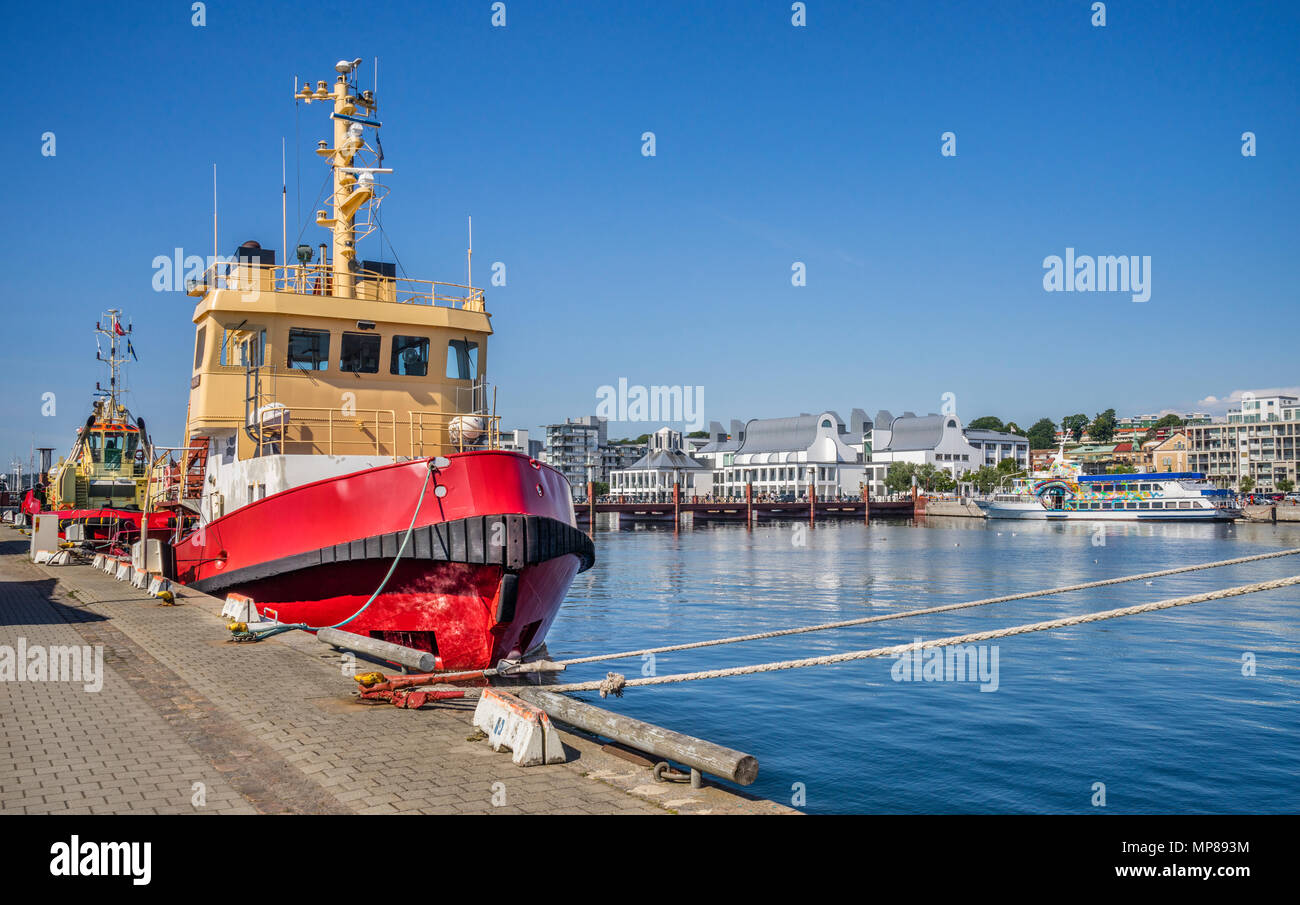 Hafen von Helsingport, und der Tug Boat' am nördlichen Hafen, Helsingborg, Scania AB, Schweden Stockfoto