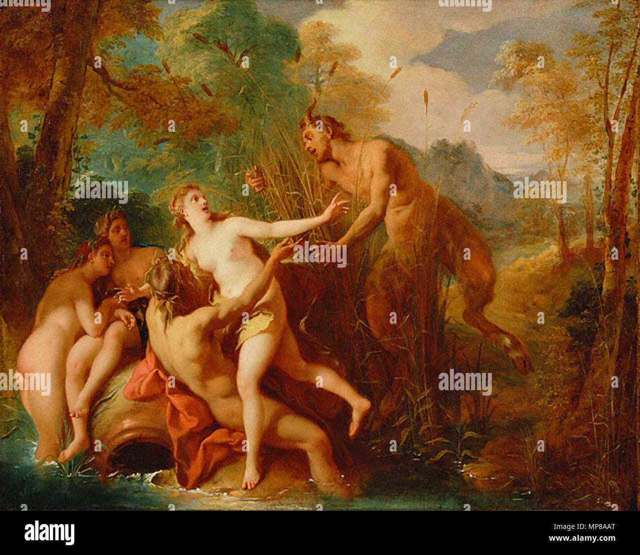 714 Jean-François de Troy - Pan und Syrinx Stockfoto